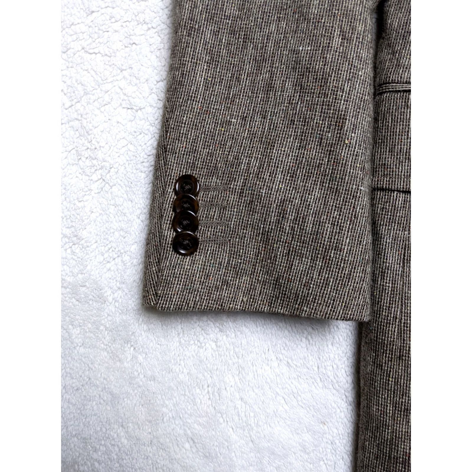 Lands' End Lands' End Mens Blazer Jacket Beige Wool Blend L Notch 2-Button Single-Breasted 4-Button Sleeve Unstructured SCoat Jacket Coat Size 42R - 3 Thumbnail
