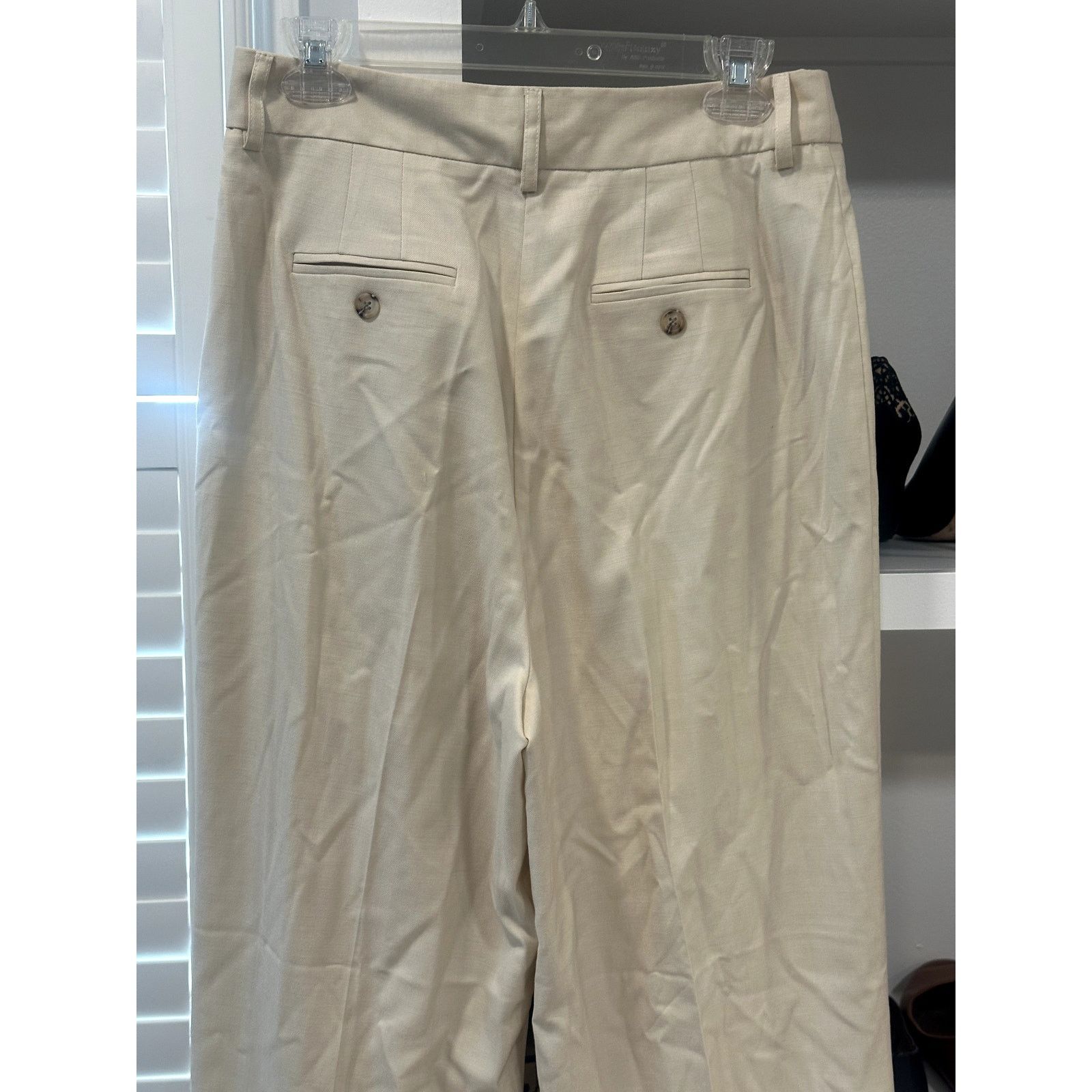 Topshop Topshop Size 8 Cream High Waisted Wide Leg Pants Flowy NWT Size 30" / US 8 / IT 44 - 5 Thumbnail