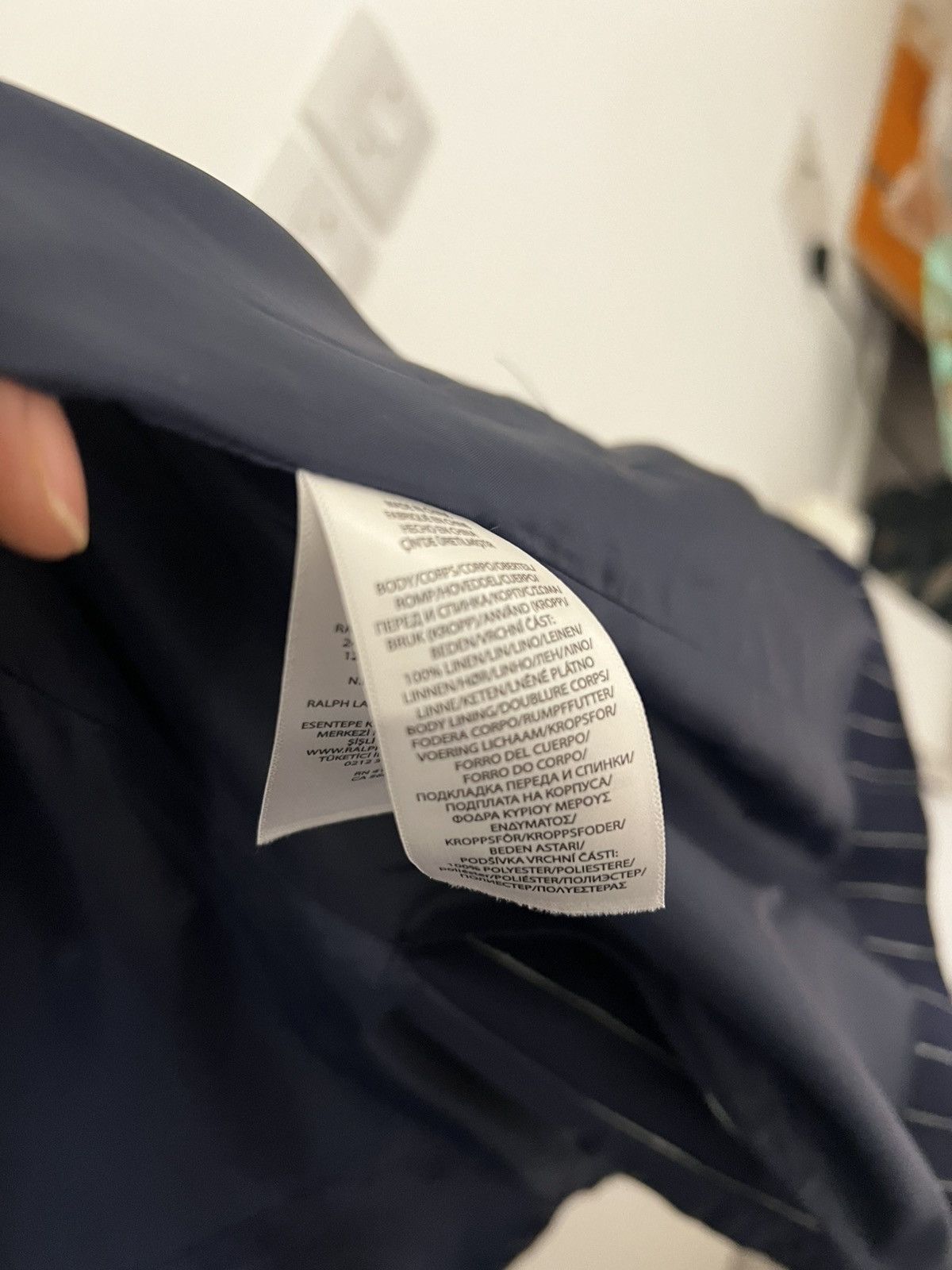 Ralph Lauren Polo Ralph Lauren Navy Pinstripe Linen Blazer –Summer Jacket Size 48L - 5 Thumbnail