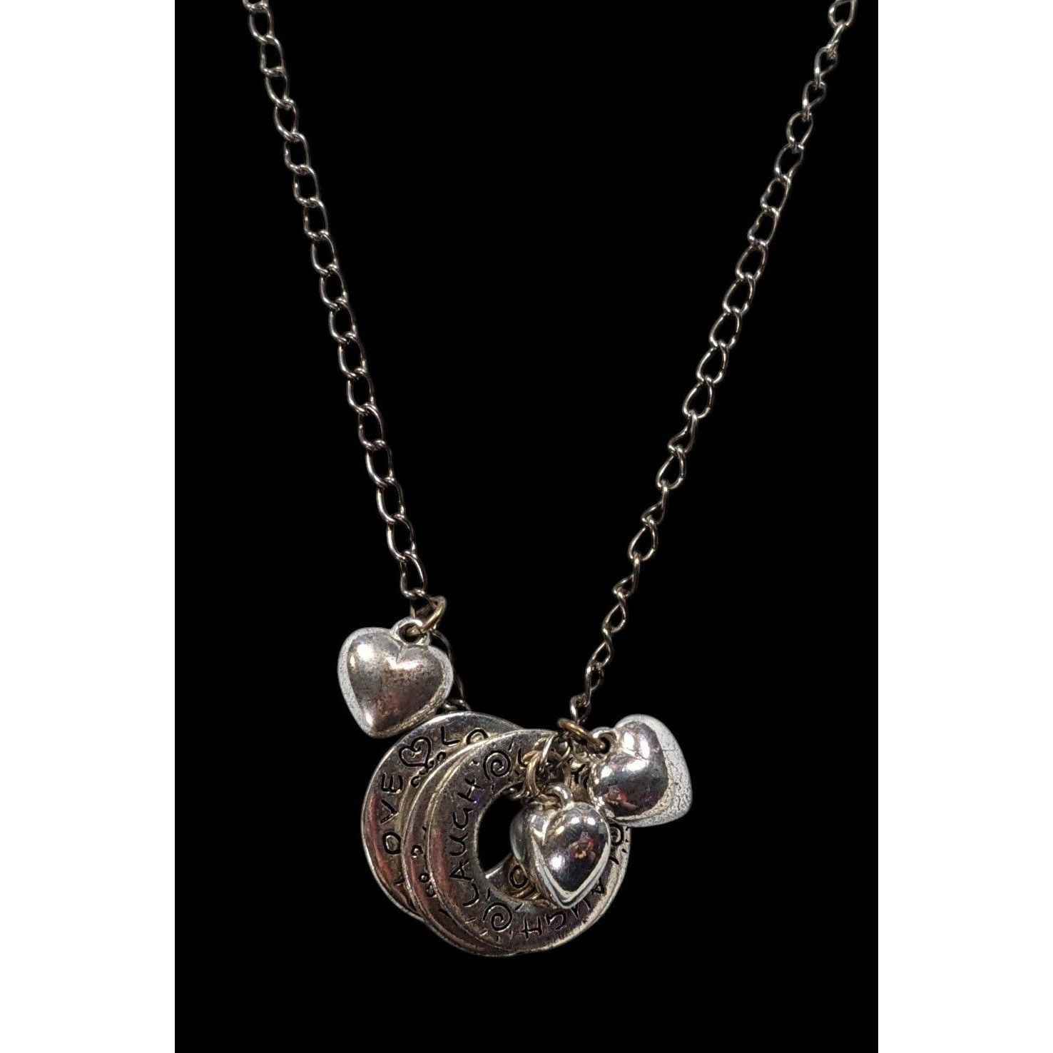 Other Live Laugh Love Ring And Heart Charm Silver Tone Necklace Size ONE SIZE - 4 Thumbnail