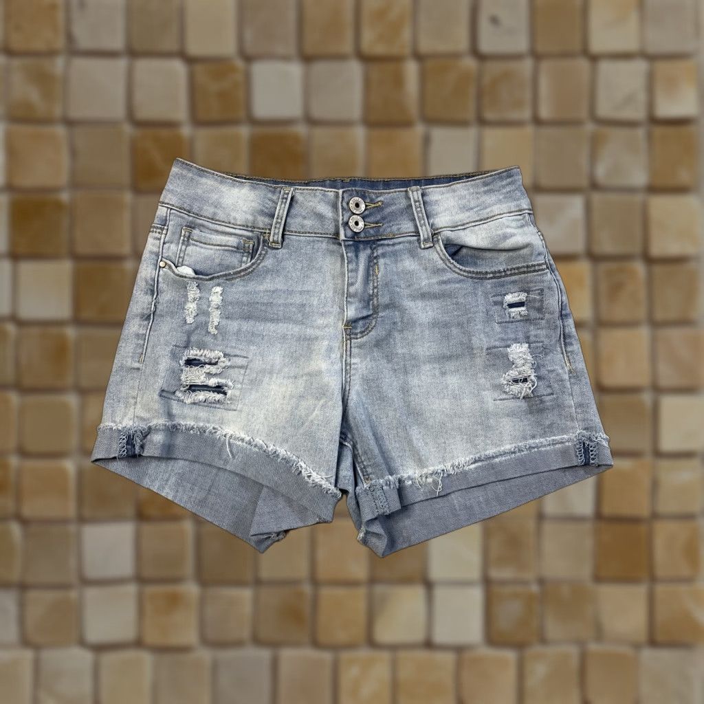 Vintage VINTAGE Vanilla Star Women’s Denim Shorts Size 7 Blue Distressed Cut-Off Stretch Regular Mid-Rise 5-Pocket Size 28" / US 6 / IT 42 - 1 Thumbnail