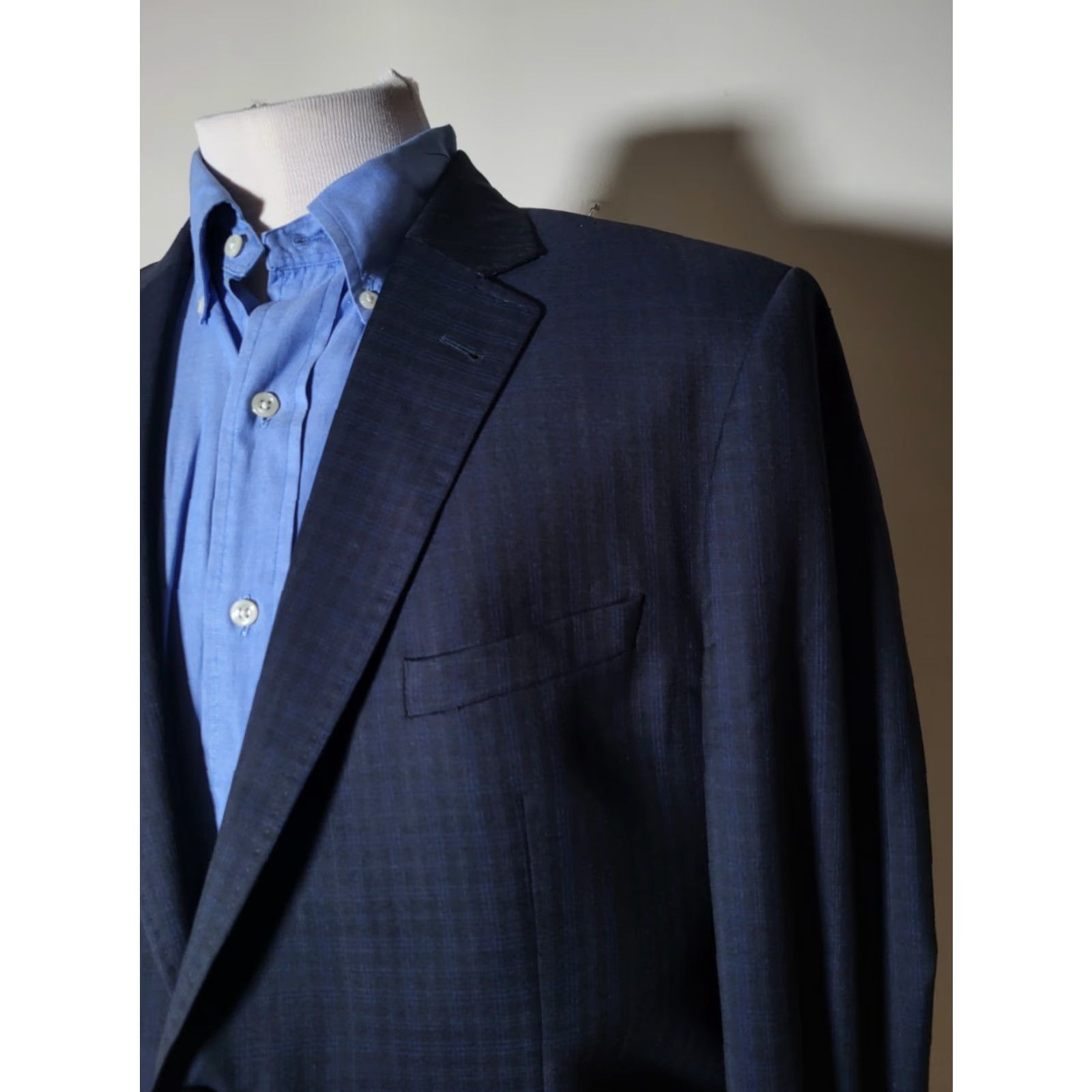 Ted Baker Ted Baker Sport Coat Blazer Jacket Blue Check Wool 44R Men Regular Fit Notch Lapel Four-Button Viscose Lining Double-Vented New without tags Size 44R - 2 Thumbnail