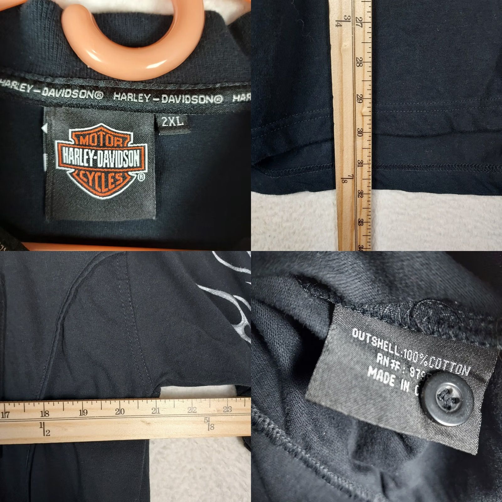 Harley Davidson Harley-Davidson Polo Shirt 2XL Mens Black Short Sleeve Button Collared Logo Polo Shirt, 100% Cotton, Casual, Regular Fit, Motorcycle Theme Size US XXL / EU 58 / 5 - 8 Thumbnail