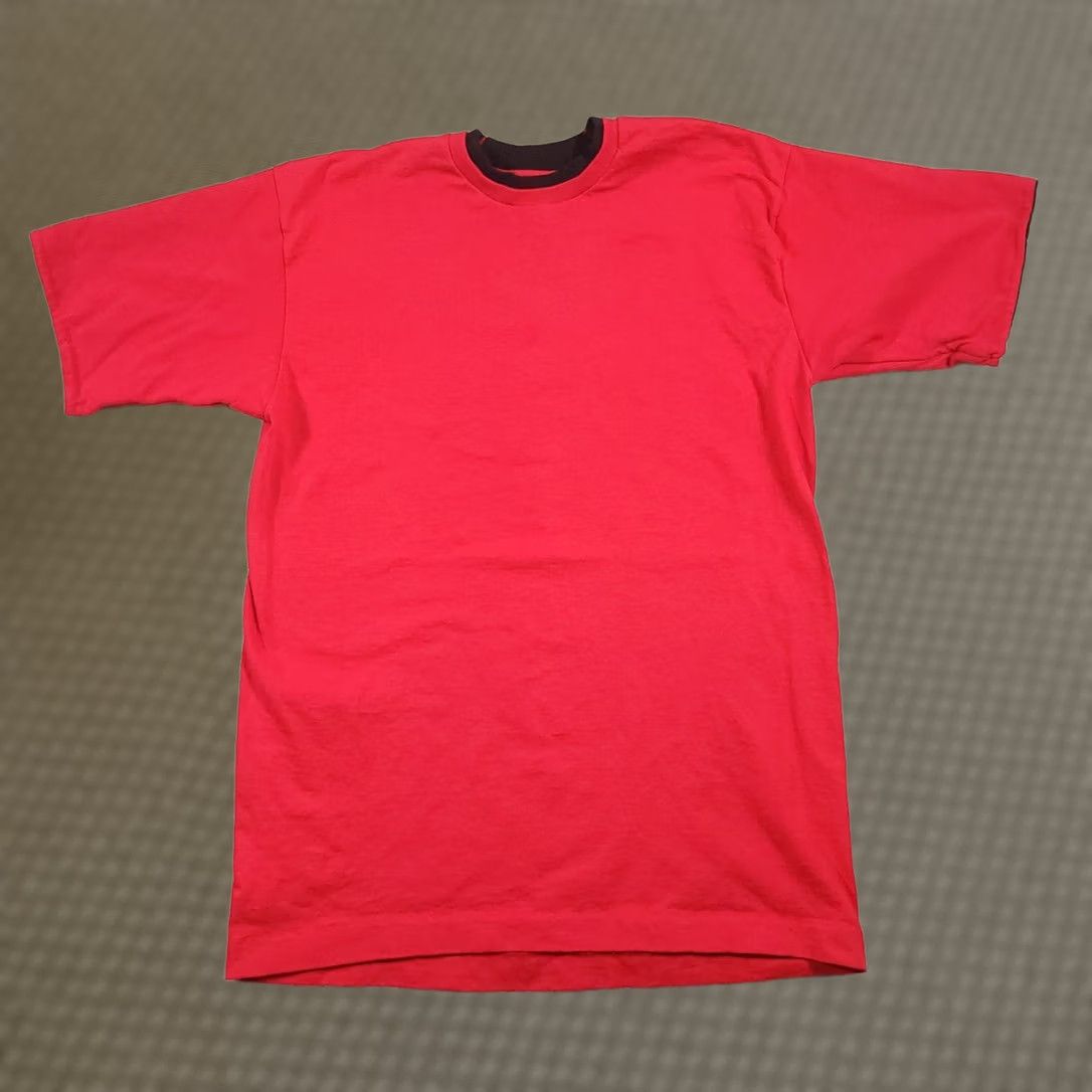 Fruit Of The Loom VINTAGE Fruit of the Loom T-Shirt Mens Medium Two Toned Red Black Single Stitch USA Shirt Mens Size US M / EU 48-50 / 2 - 1 Thumbnail