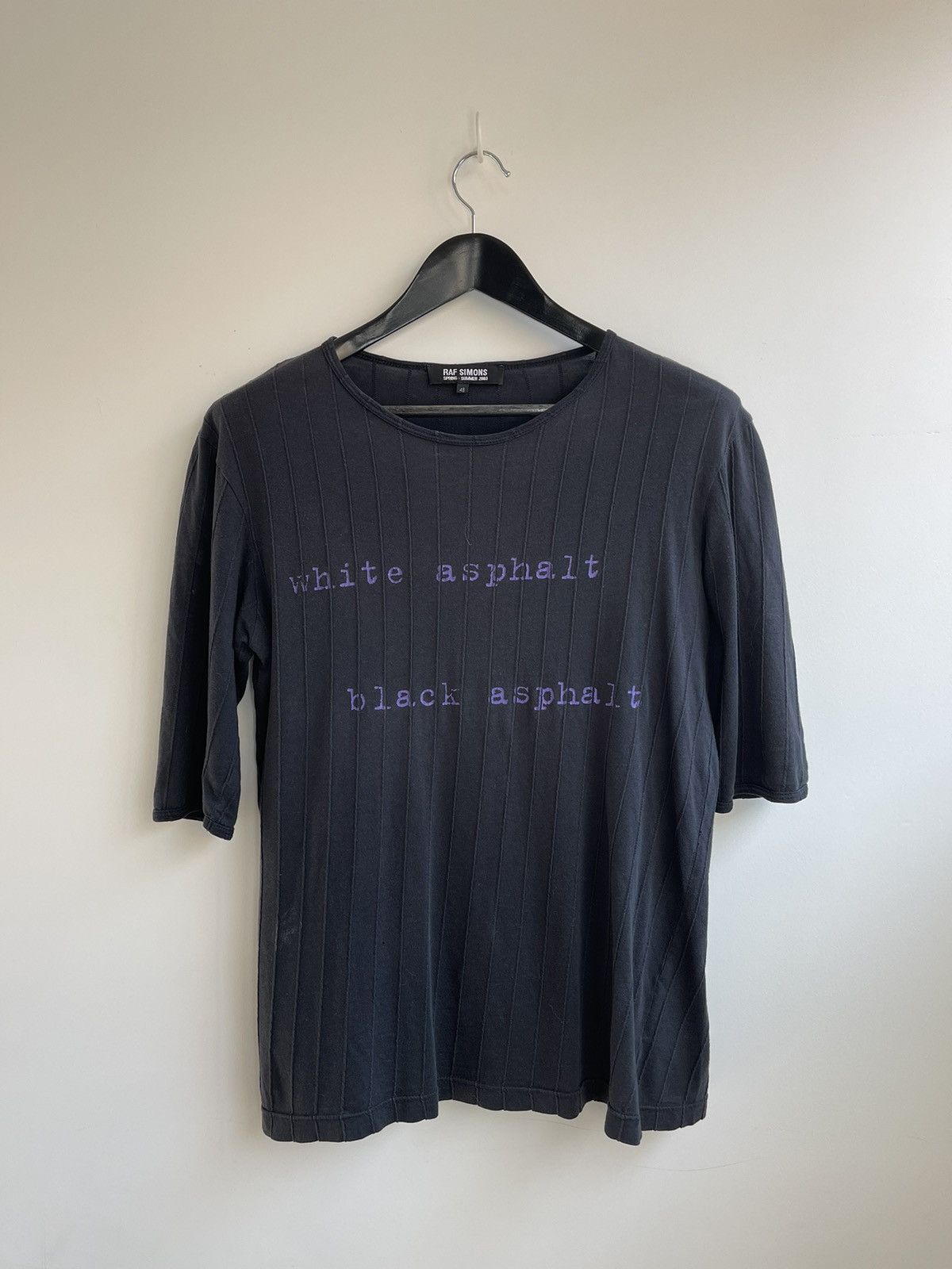 image of Raf Simons Consumed White Asphalt Tee 2003 in Black, Men's (Size Medium)