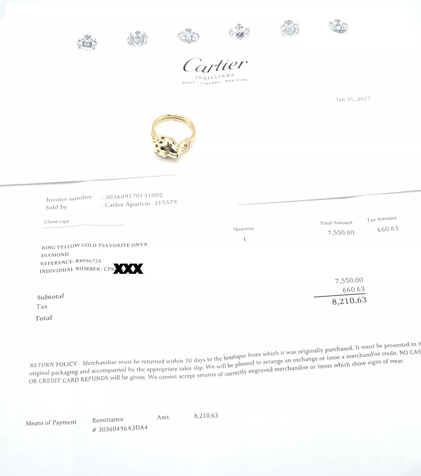 Cartier Cartier Panthere 18k Gold Diamond Lacquer Tsavorite Ring Size ONE SIZE - 9 Thumbnail