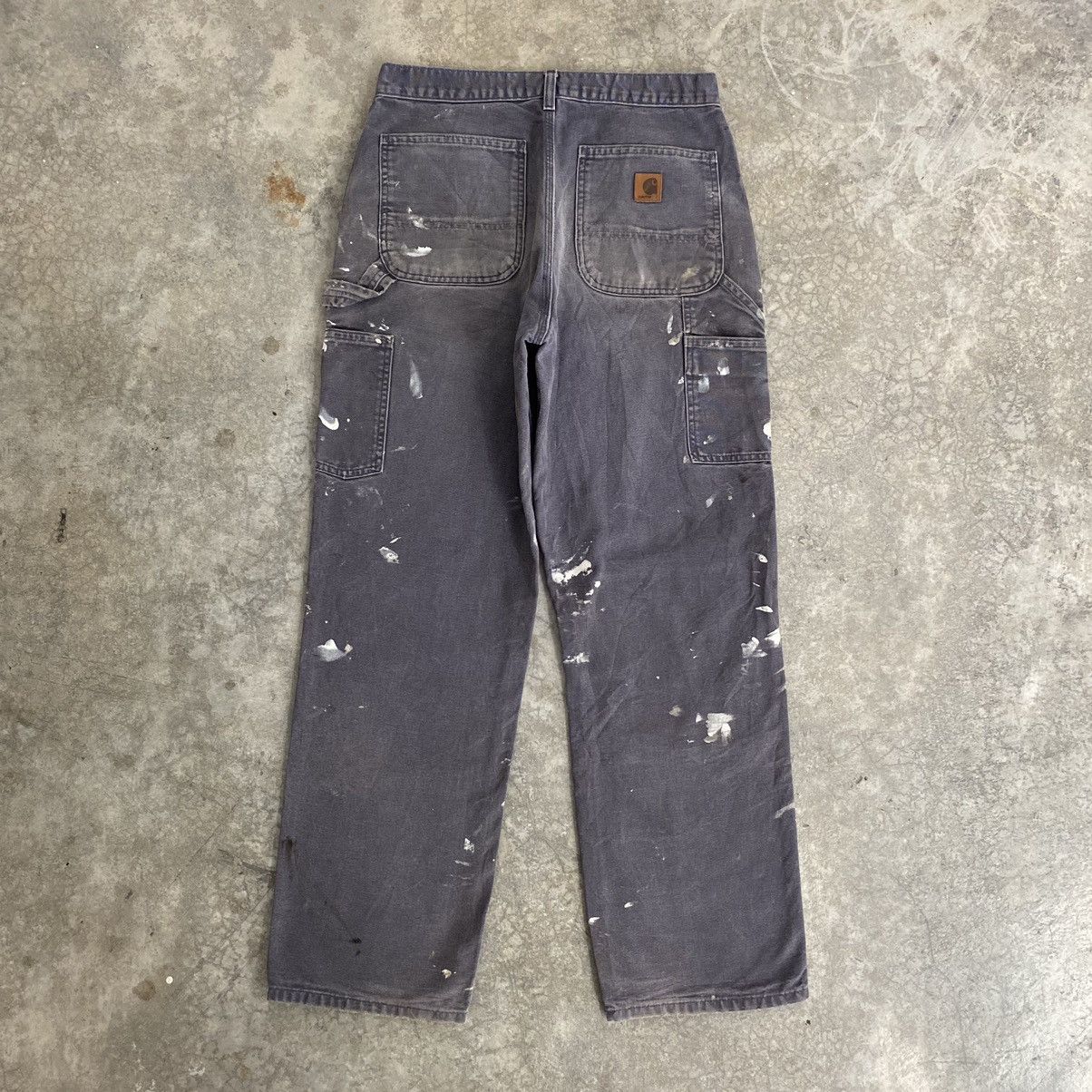 Carhartt VTG Carhartt Faded Petrol Blue Splatter Painter Pants Size US 31 - 17 Thumbnail