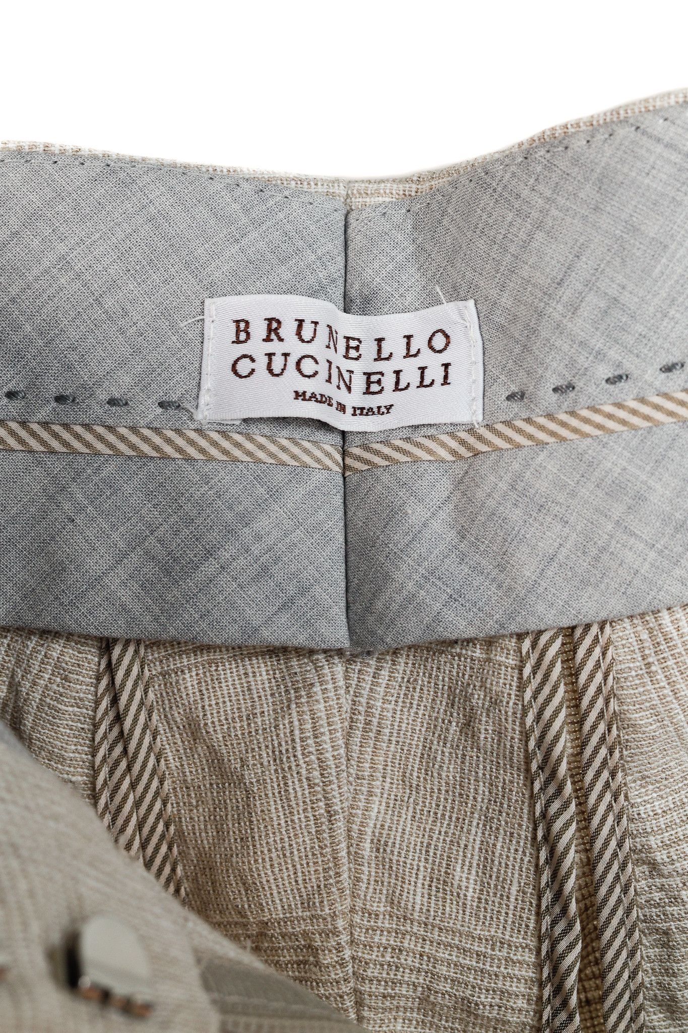 Brunello Cucinelli Brunello Cucinelli SS/23 Glen-Plaid Linen Cuffed Trousers Size 28" / US 6 / IT 42 - 4 Thumbnail