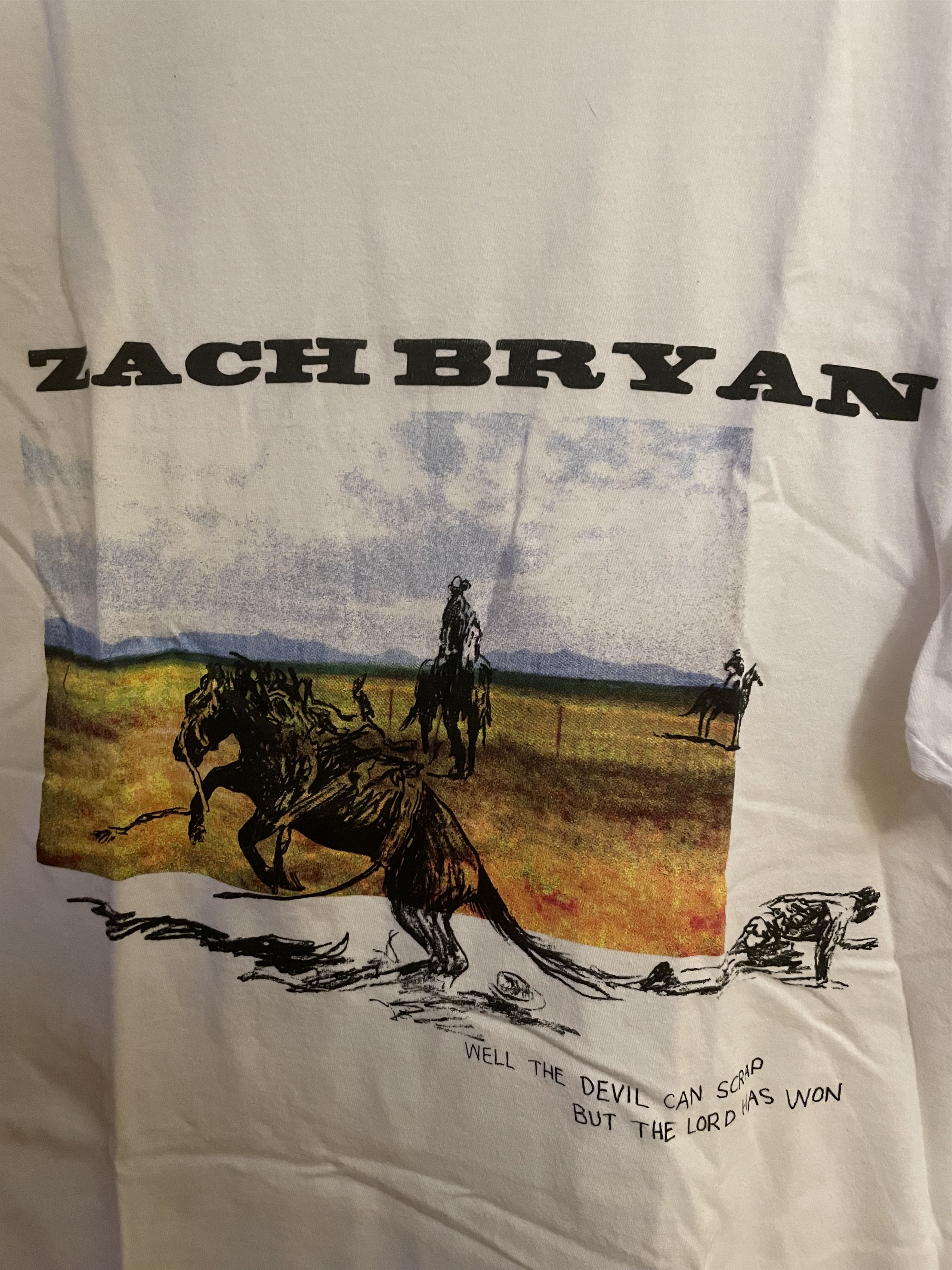 Other Zach Bryan Well The Devil Can Scrap But The Lord Has Won Tee Size US L / EU 52-54 / 3 - 2 Thumbnail
