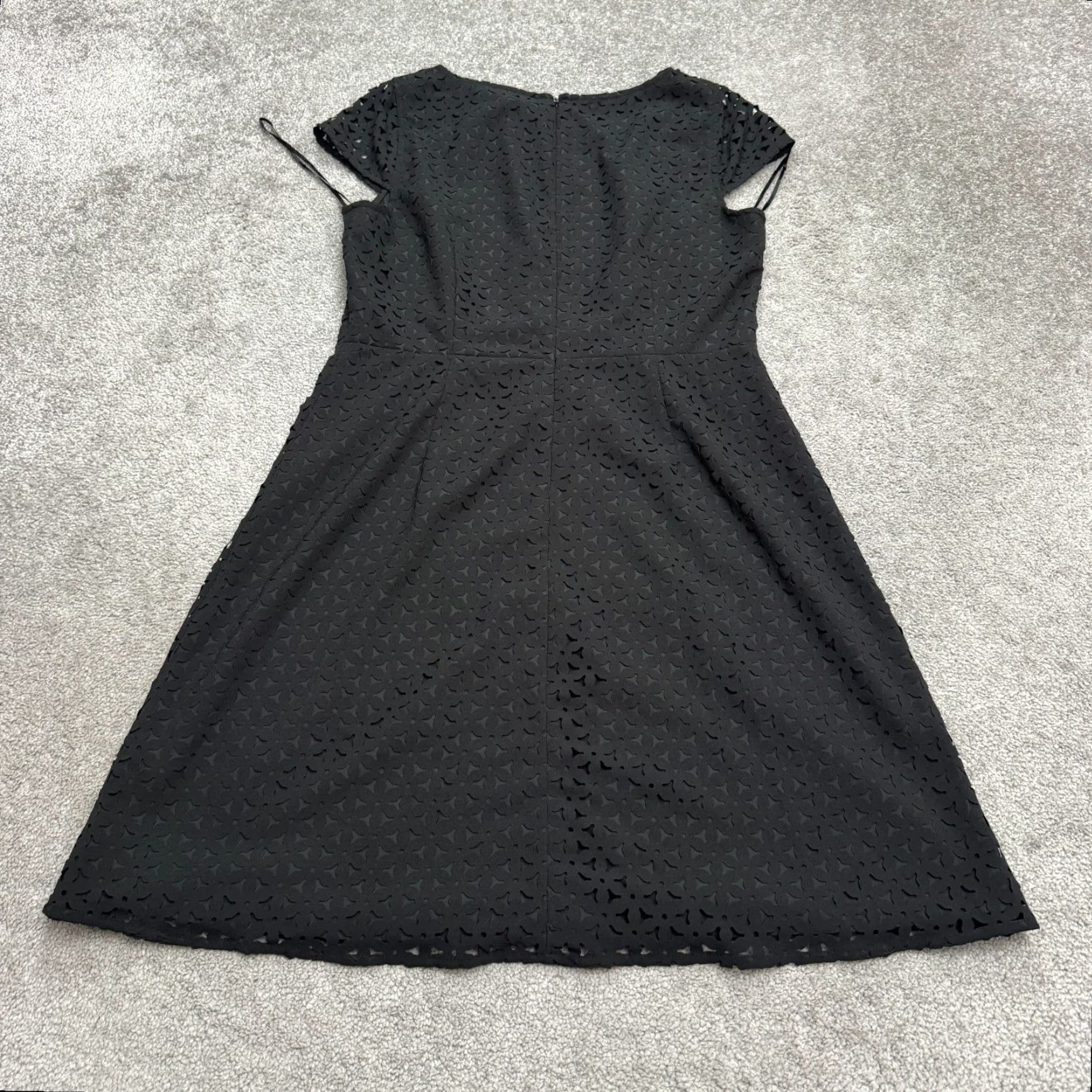 J.Crew J.Crew Dress Women 12 Black Knee Length Cap Sleeve Sheath Lacer Cut Classic Work Size XL / US 12-14 / IT 48-50 - 2 Thumbnail