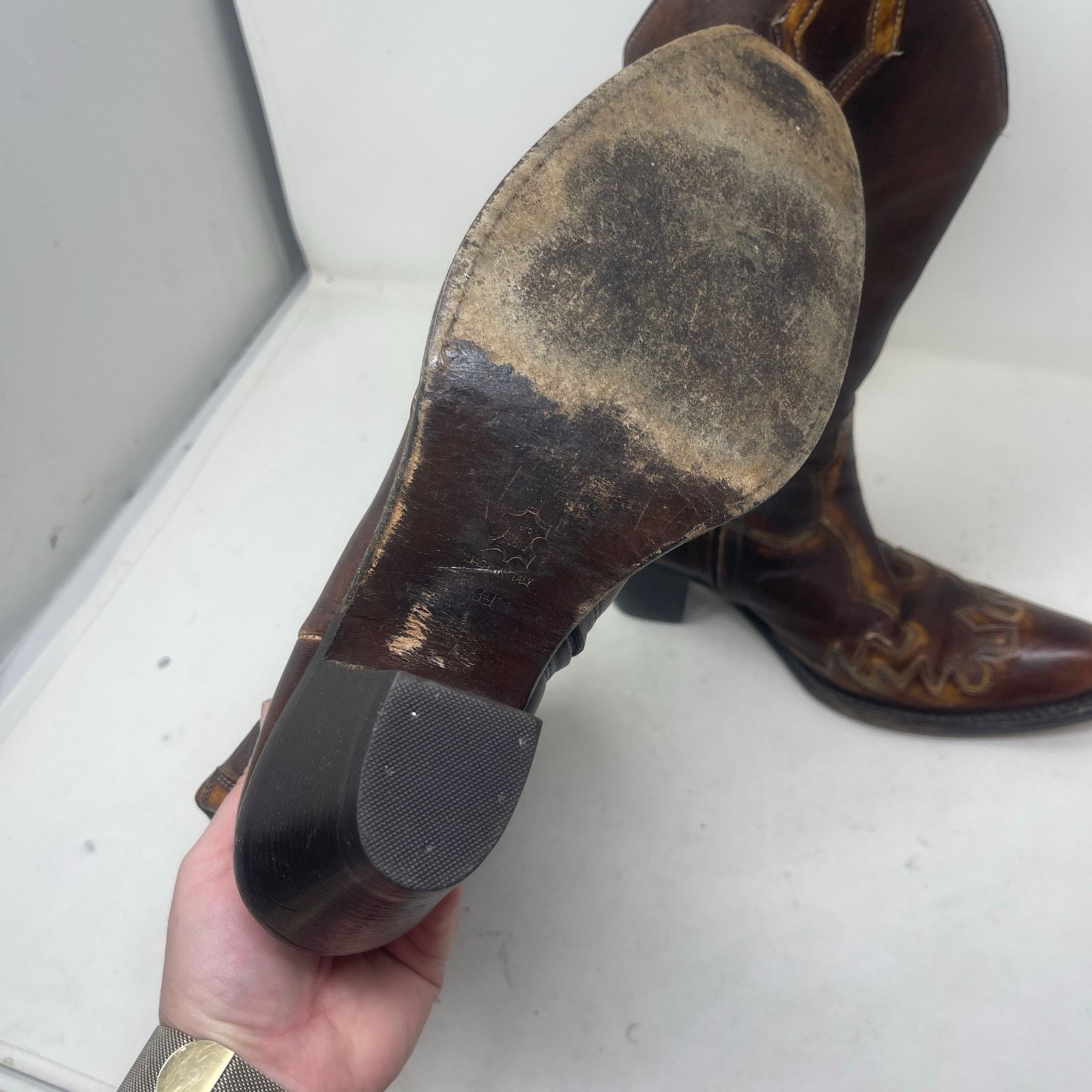 Other Fauzian Jeunesse vintage western cowboy gem stone boots Size US 8 / IT 38 - 8 Thumbnail
