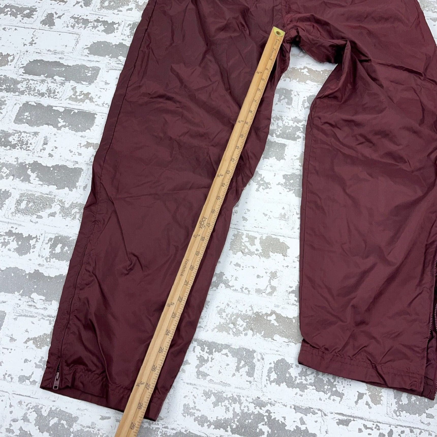 Champion VINTAGE Champion Pants Women Large Maroon Windbreaker Track Suit Joggers Y2K Size 36" / US 14 / IT 50 - 6 Thumbnail