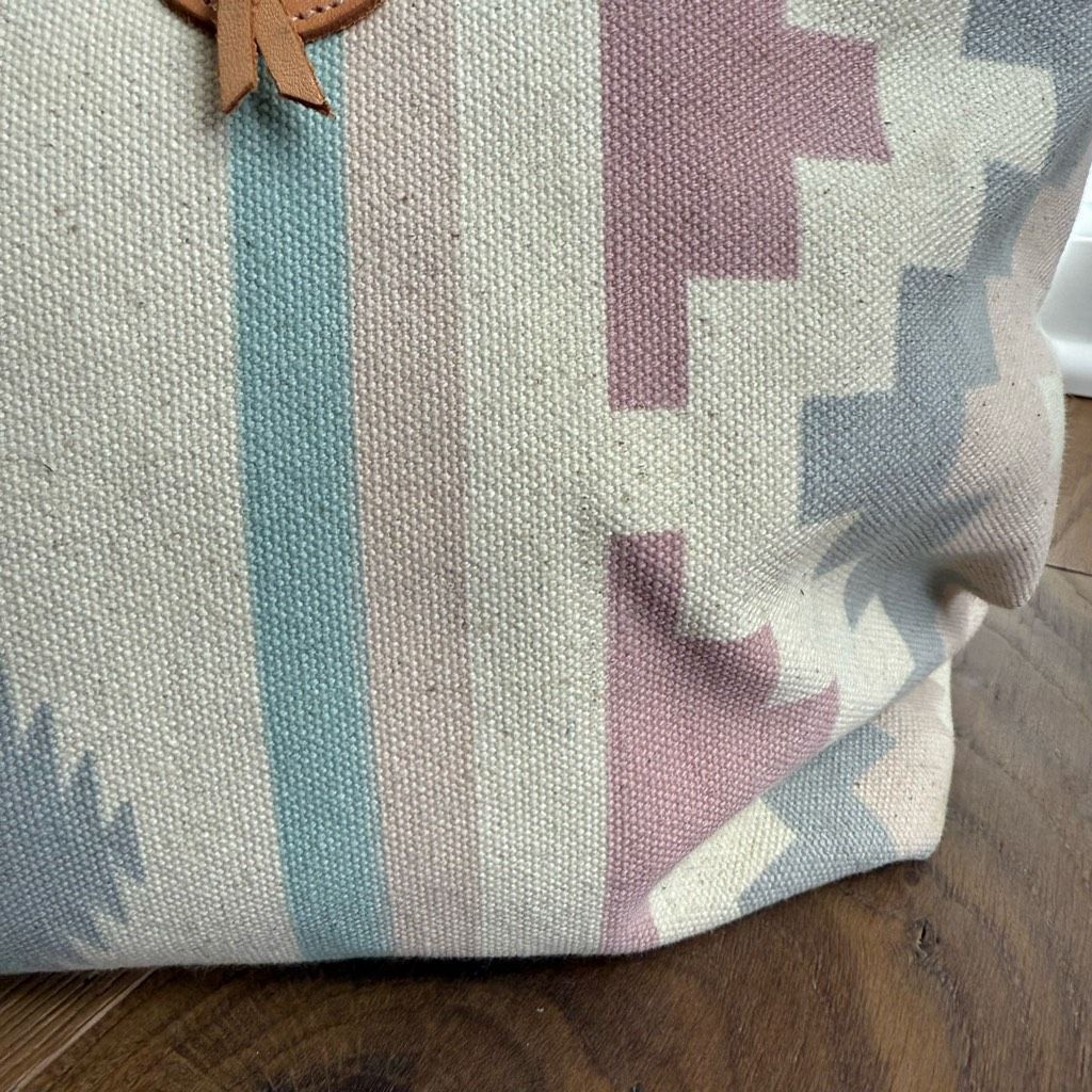 Vintage Vintage 90s Southwestern Pattern Canvas Satchel Clamshell Sm Size ONE SIZE - 4 Thumbnail