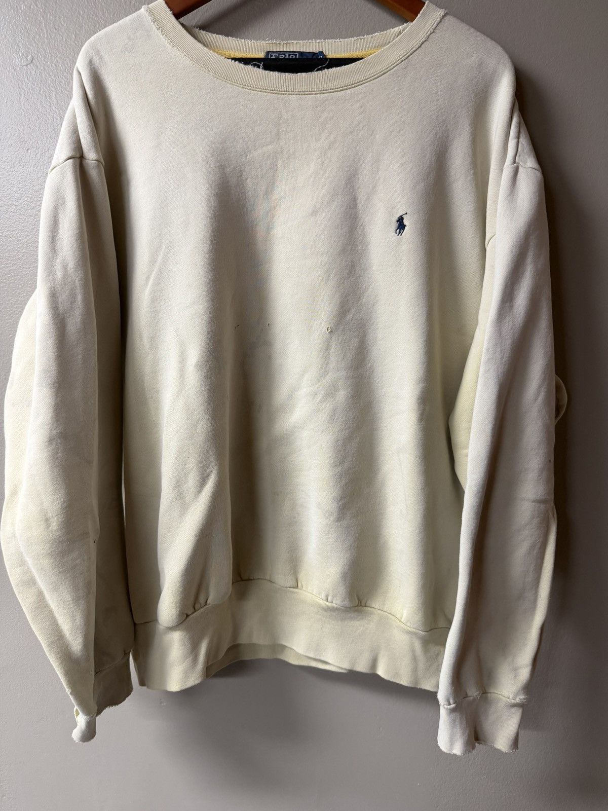 Polo Ralph Lauren Vintage 90s Faded & Thrashed Polo Ralph Lauren Crewneck Size US XL / EU 56 / 4 - 1 Thumbnail
