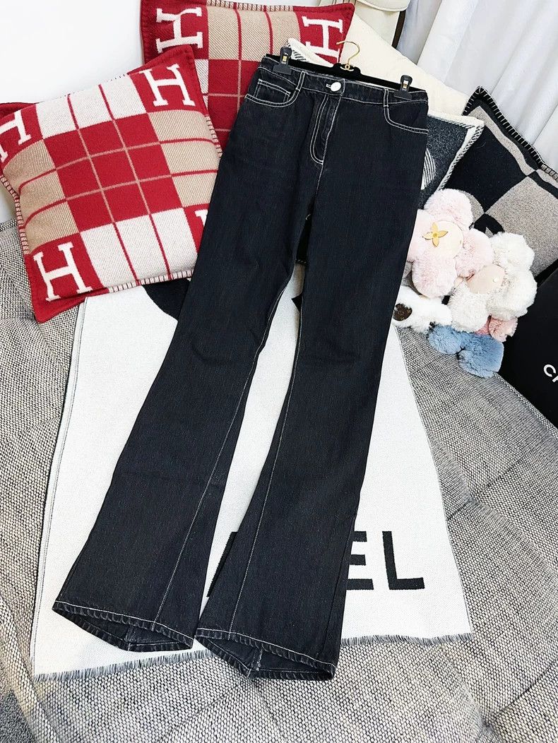 Chanel Chanel 23b black outer seam white edge cartoon jeans Size 25" / US 0 / IT 36 - 9 Thumbnail