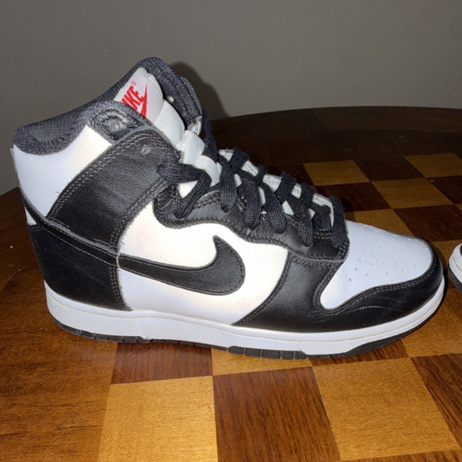 Nike Nike Dunk High Black White Men's PANDA Leather 2022 High Top Size US 8 / EU 41 - 6 Thumbnail
