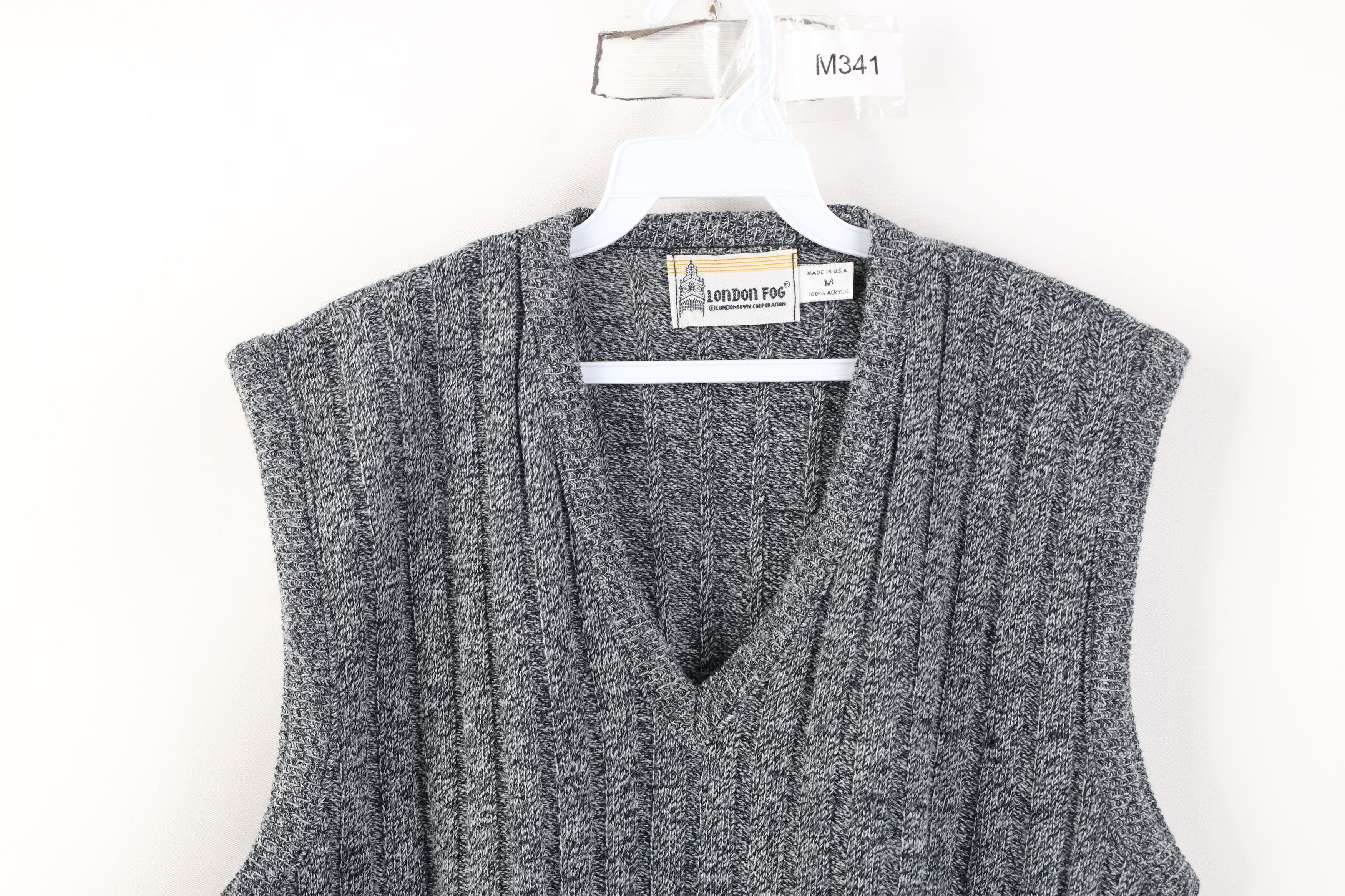 Vintage Vintage 70s Streetwear Ribbed Knit Sweater Vest Gray USA Size US M / EU 48-50 / 2 - 2 Thumbnail