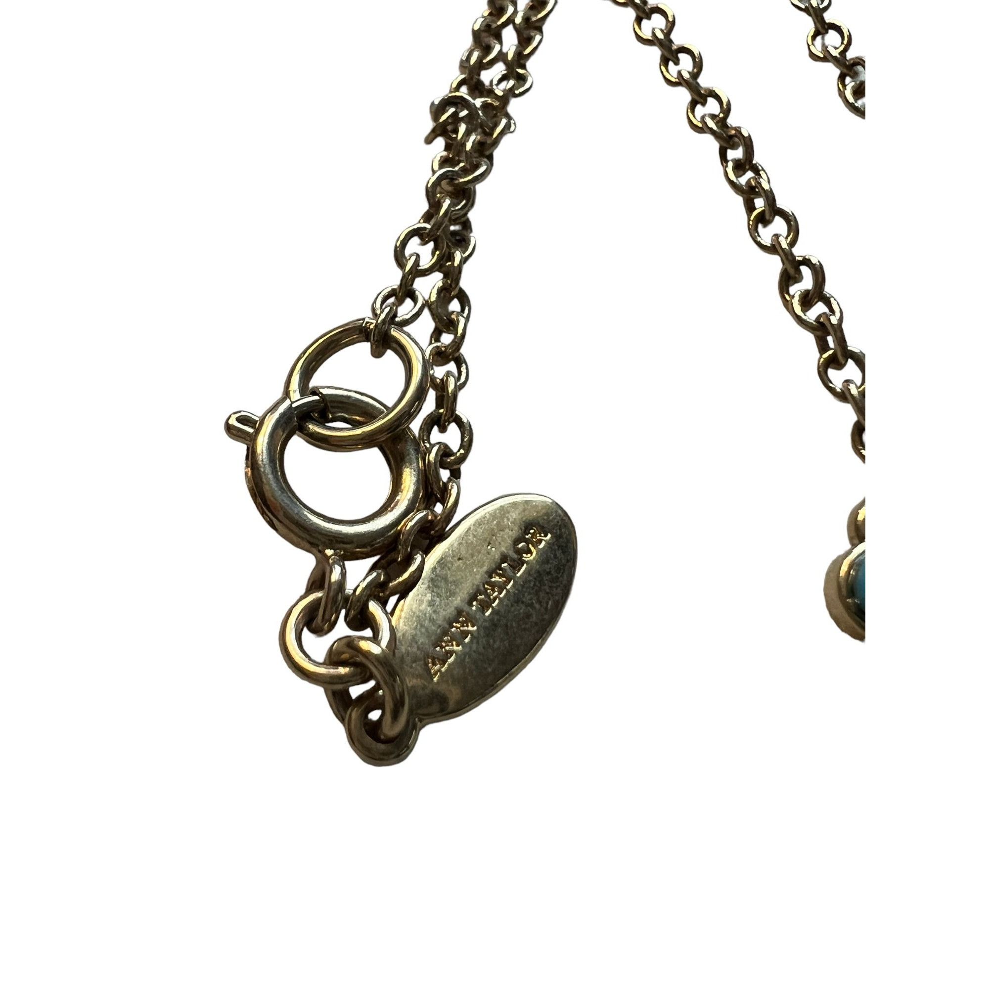Ann Taylor Vintage Ann Taylor Necklace Gold Tone Faux Turquoise Dangles Size ONE SIZE - 4 Thumbnail