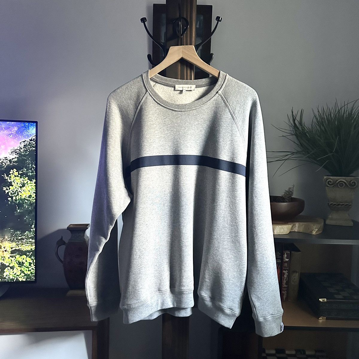 Mackintosh 🌿Mackintosh Crew Neck Sweatshirt GJM-207 - Grey x Navy🌿 Size US M / EU 48-50 / 2 - 2 Thumbnail