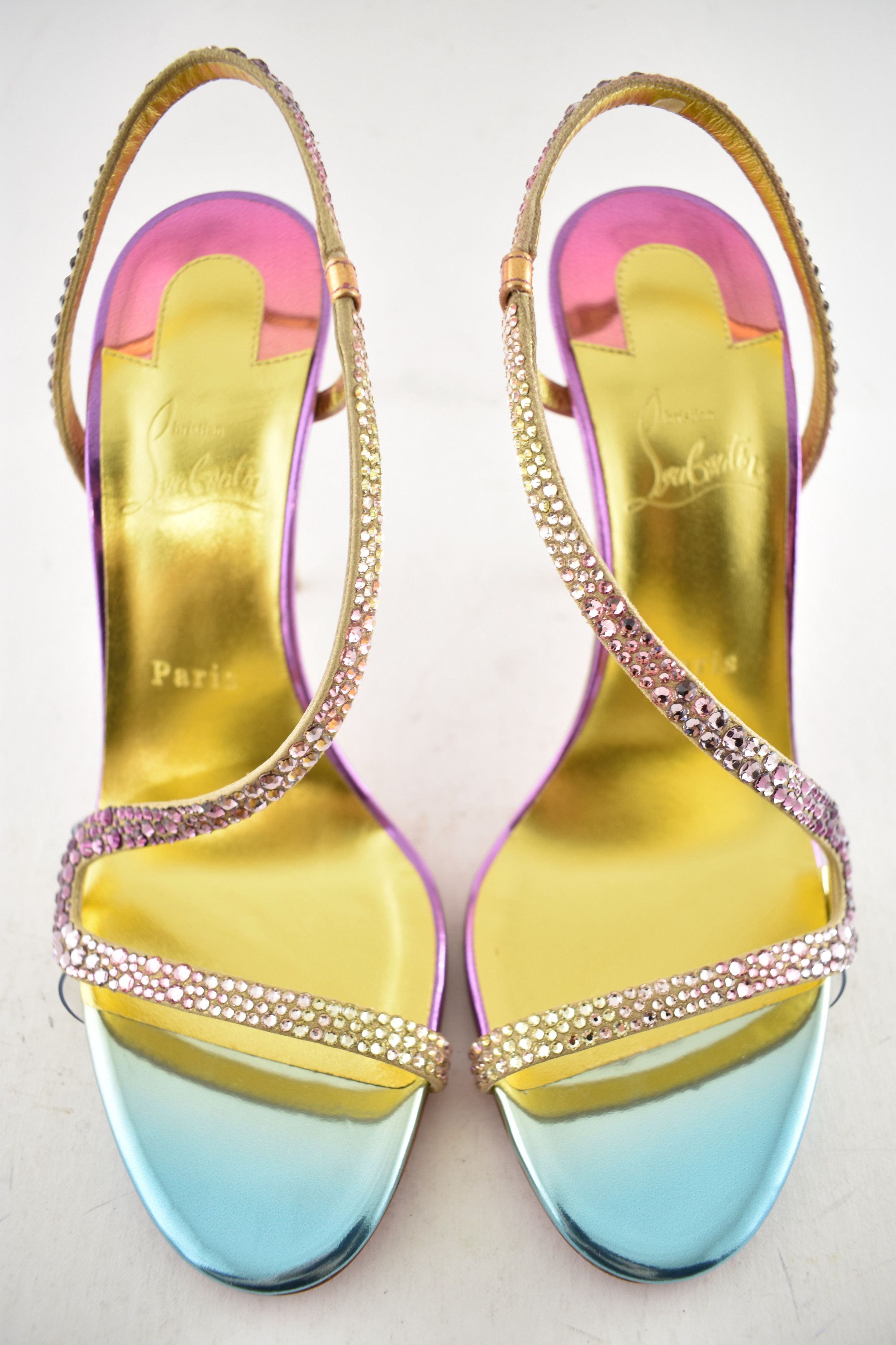 Christian Louboutin Rosalie Strass Boreal 100 Ankle Strap Sandal Heel Pump 40 Size US 10 / IT 40 - 13 Thumbnail