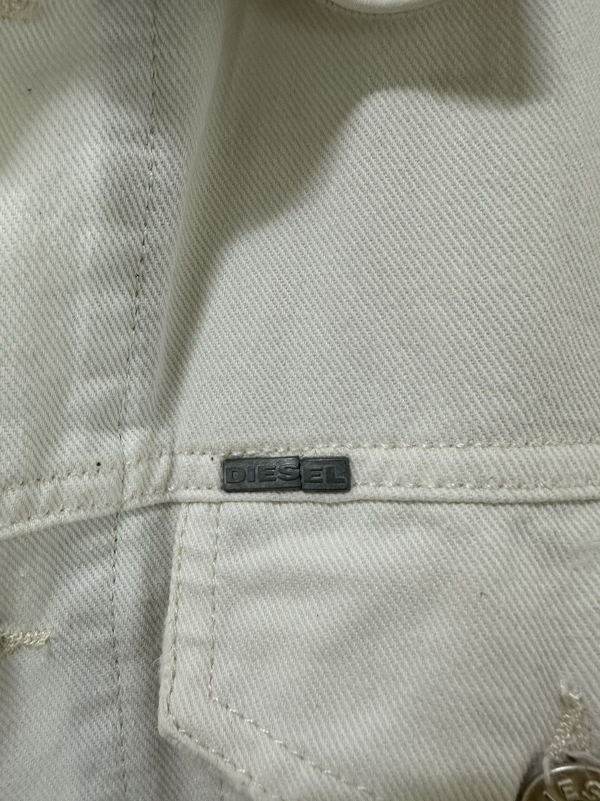Diesel Diesel White Denim Type 3 Design Leather Collar Size US XL / EU 56 / 4 - 9 Thumbnail