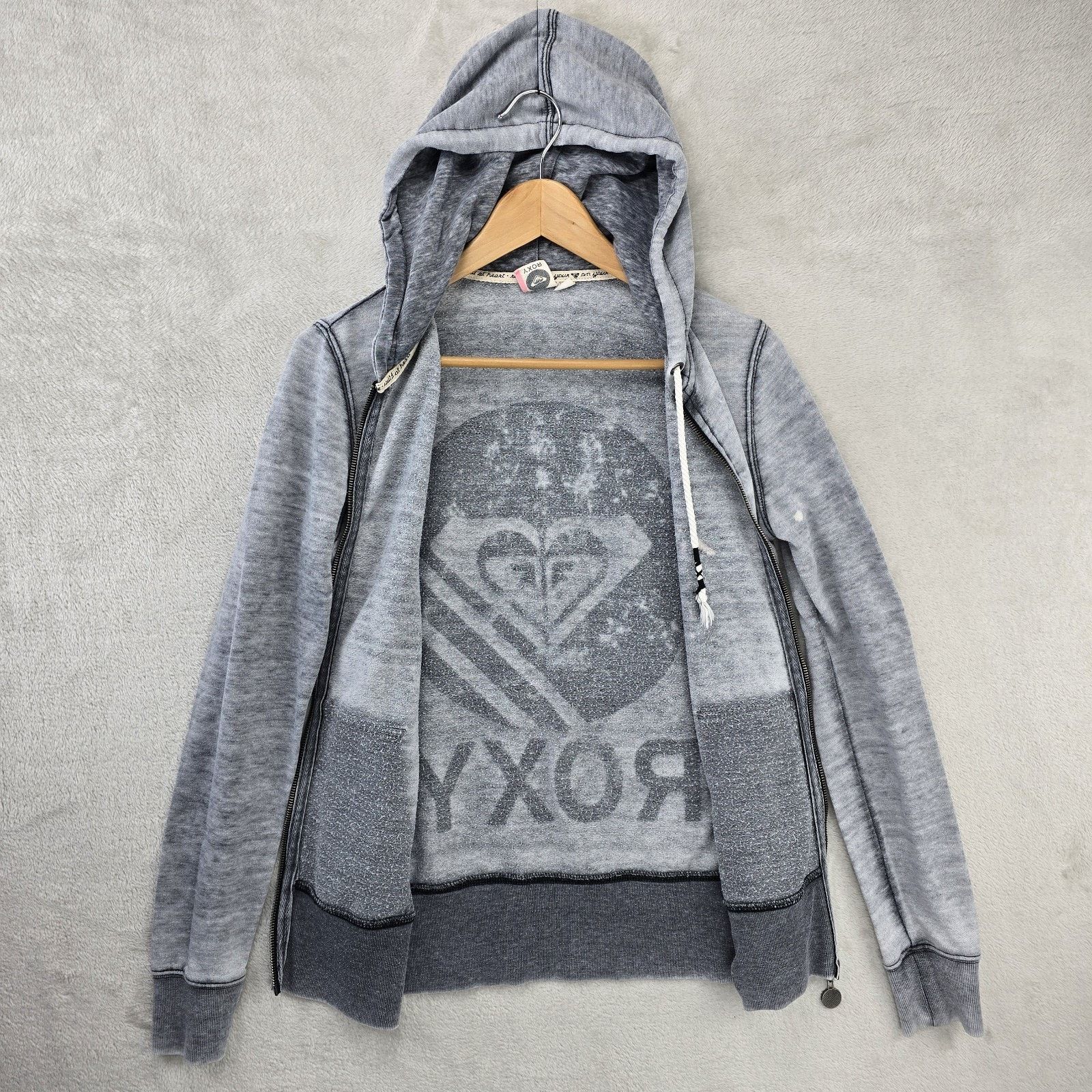 Quiksilver Quiksilver Roxy Zip Up Sweater Women Small Heather Gray Y2K Size S / US 4 / IT 40 - 6 Thumbnail