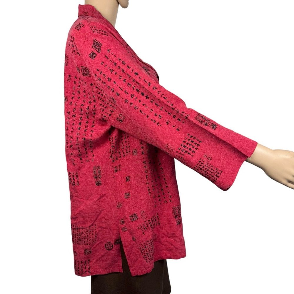 Chicos Chico's Design Silk Linen Red Shirt Size 2 US L Size L / US 10 / IT 46 - 3 Thumbnail