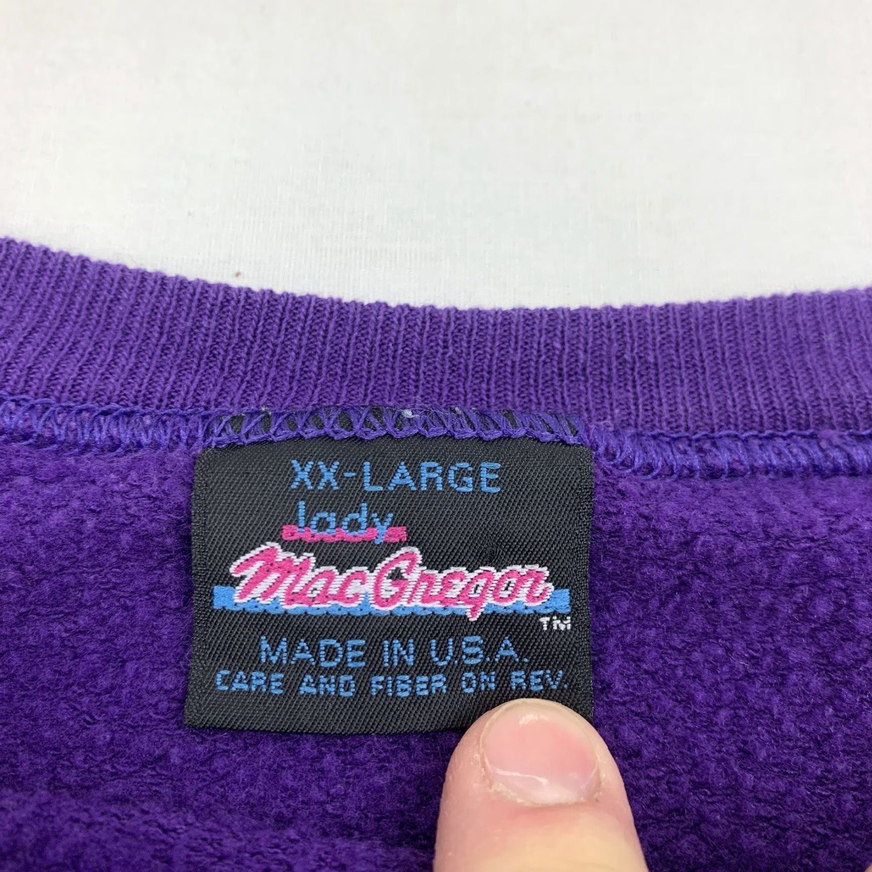 McGregor VINTAGE MacGregor Sportswear Sweatshirt Womens 2XL Purple Pullover Crewneck 90s Size XXL / US 16-18 / IT 52-54 - 3 Thumbnail