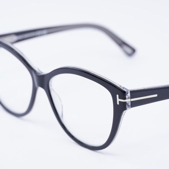 Tom Ford FT5954-B 003 Eyeglasses Black/Crystal 54mm Cat Eye