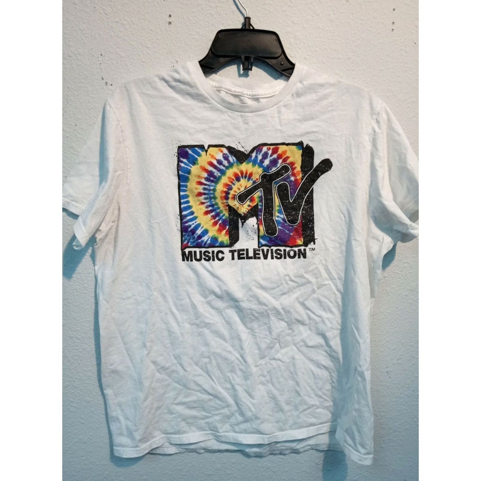 Vintage MTV T-Shirt Men Large Cotton White SS 40" Chest Regular Size MT v White Shirt Size US L / EU 52-54 / 3 - 3 Thumbnail