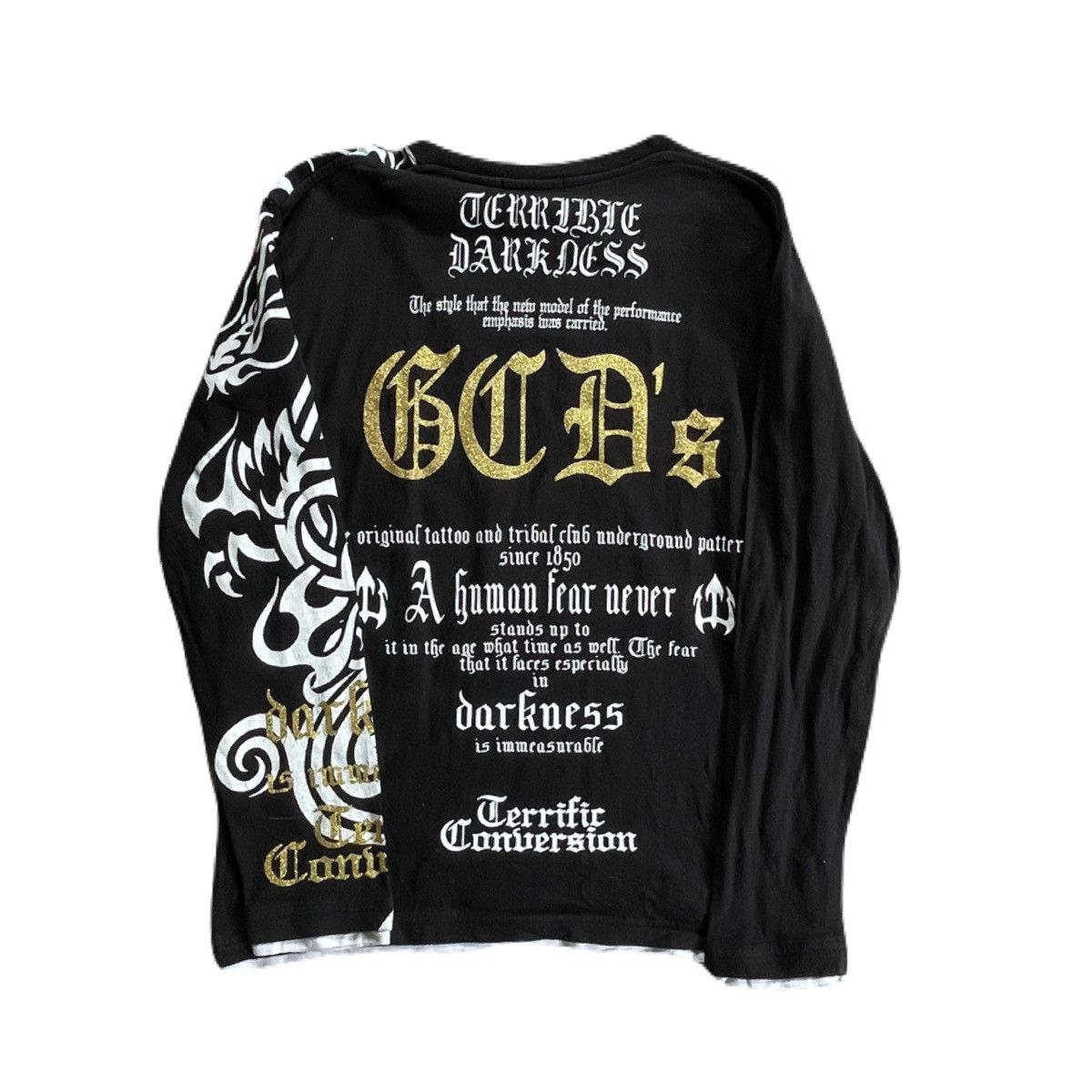 If Six Was Nine 2000s Japanese archive Glitter Poem Dragon Long Sleeve Tee Size US M / EU 48-50 / 2 - 4 Thumbnail