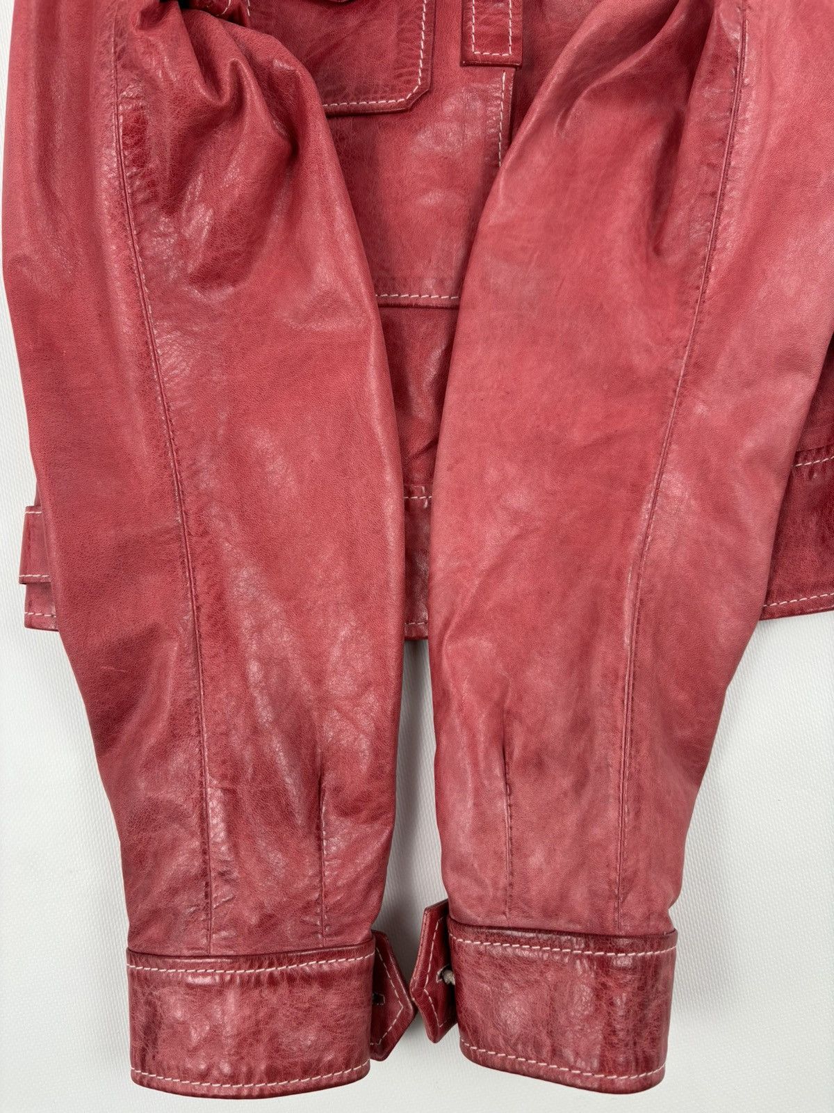 Belstaff RARE VTG BELSTAFF 'The Aviator' Leather Red Jacket Biker Coat Flight Bomber 42 Size M / US 6-8 / IT 42-44 - 18 Thumbnail