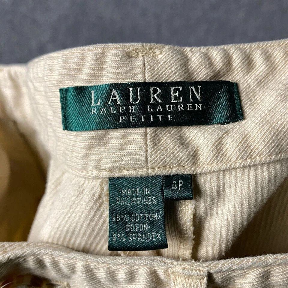Lauren Ralph Lauren Ralph Lauren Chino Pants Women's 4P Petite Beige Cotton Size 27" / US 4 / IT 40 - 6 Thumbnail