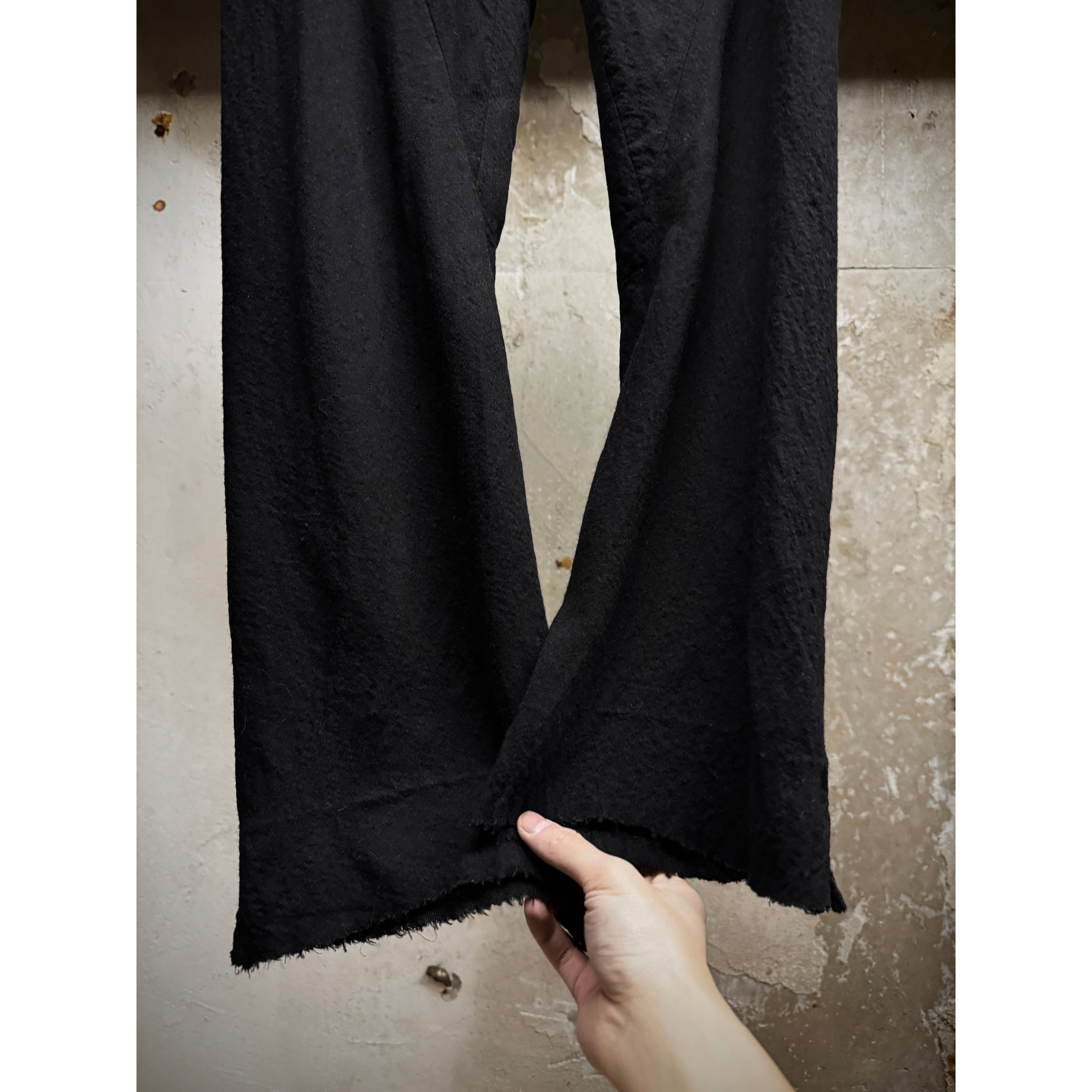 Rick Owens Rick Owens AW08 STAG Bias Cut Frayed Hem Flare Wool Trousers Size US 34 / EU 50 - 8 Thumbnail