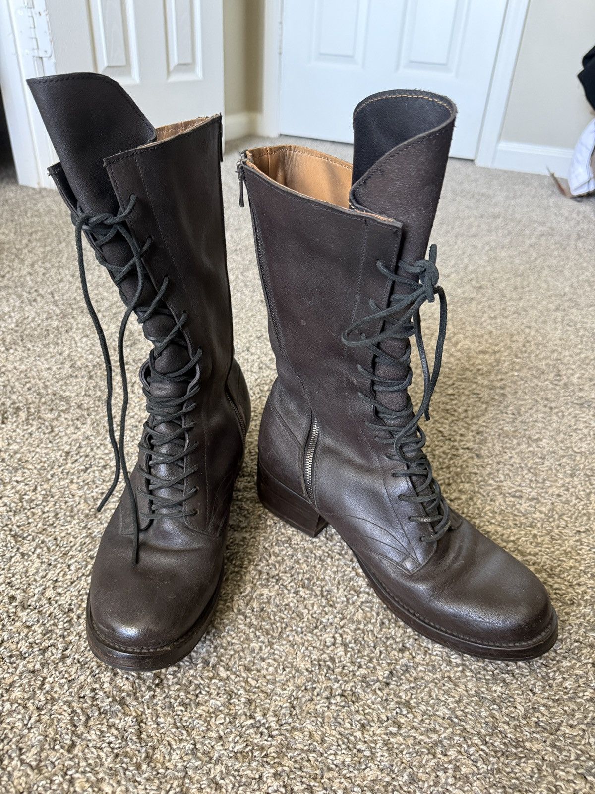Julius JULIUS Lace-Up Combat Boots Black Leather Military Boots Size US 10 / EU 43 - 4 Thumbnail