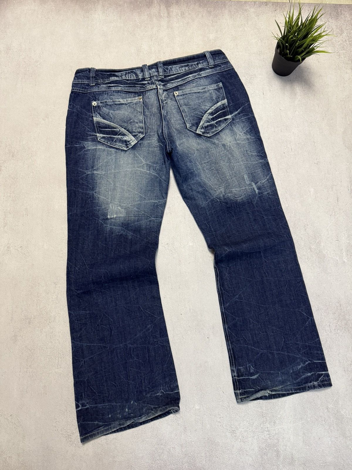 Japanese Brand SICK🔥 Japanese Bootcut Baggy Distressed Wash Jeans Pants 90s Size US 36 / EU 52 - 1 Thumbnail