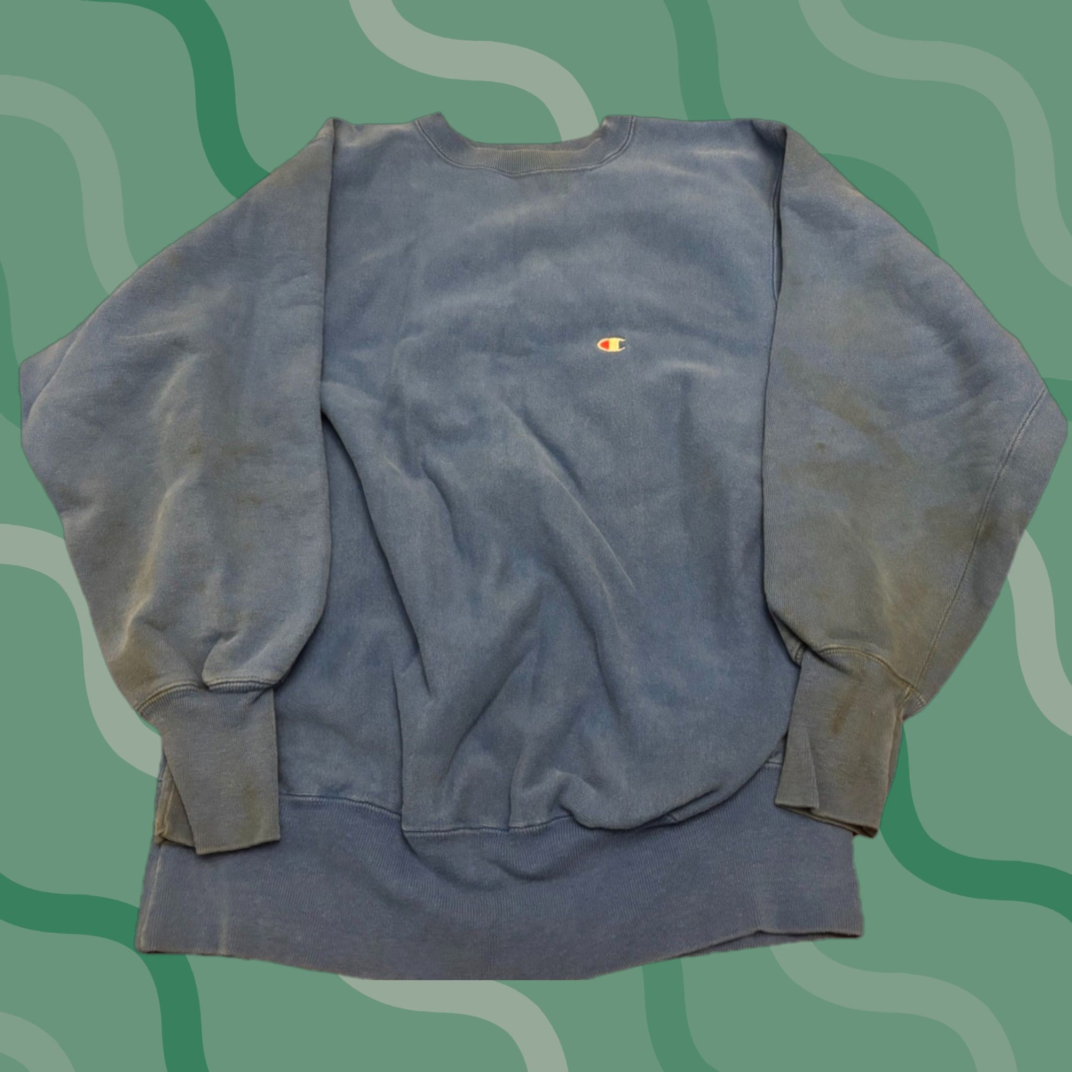Champion VINTAGE Champion Reverse Weave Crewneck Sweatshirt Mens XL Blue Blank Sweatshirt 90s Retro USA Logo Embroidered Size US XL / EU 56 / 4 - 1 Thumbnail