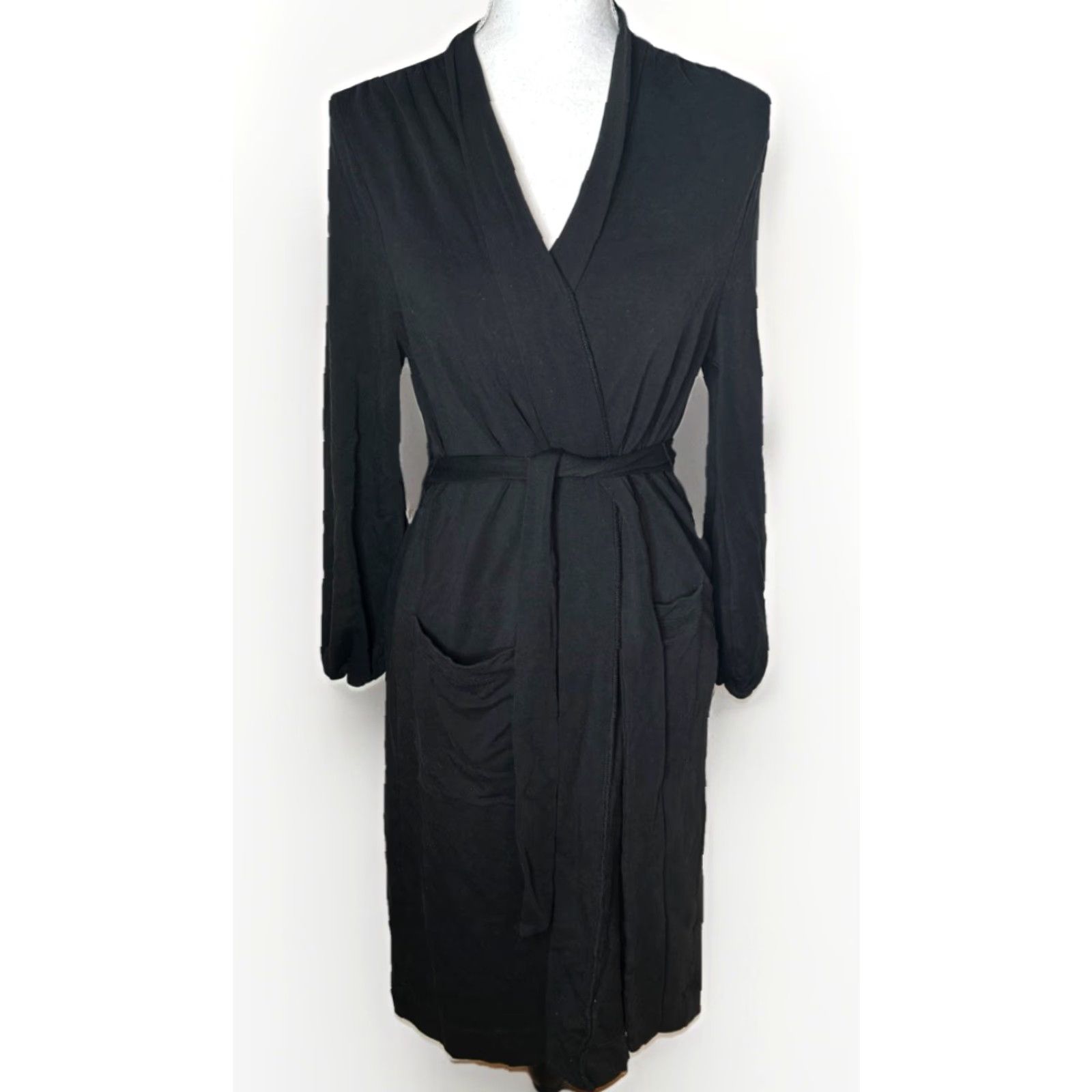 Vintage **Maternity Black Nursing Robe - One Size** User: Maternity Black Nursing Robe - One Size Size ONE SIZE - 3 Thumbnail