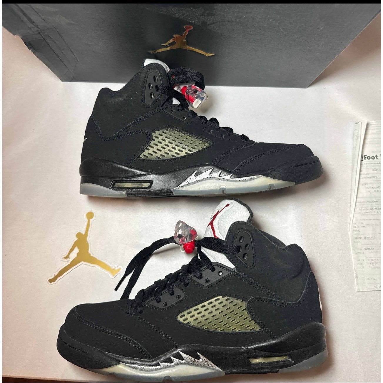 Jordan Brand × Nike Size 6 - Nike Air Jordan 5 Retro OG BG Black Metallic 2016 Size US 6 / EU 39 - 2 Thumbnail