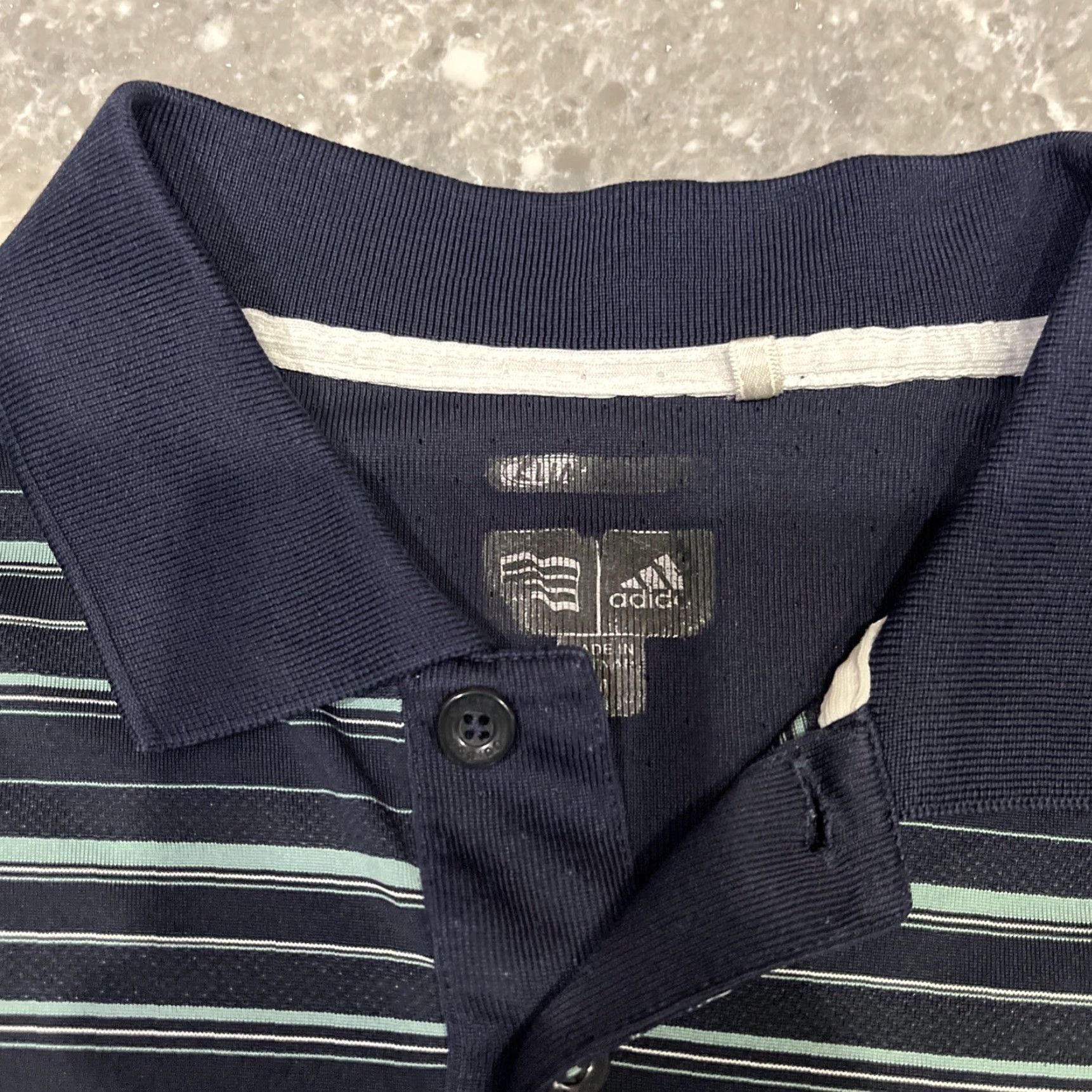 Adidas Oakmont Polo Shirt Adult Medium Blue Stripe Golf Lightweight Squirrel Size US M / EU 48-50 / 2 - 3 Thumbnail