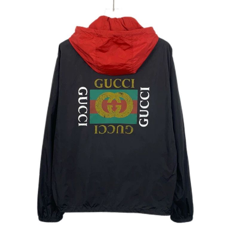Gucci Gucci Black logo printed hooded zipper jacket 2501-Nextarro Size US M / EU 48-50 / 2 - 2 Thumbnail
