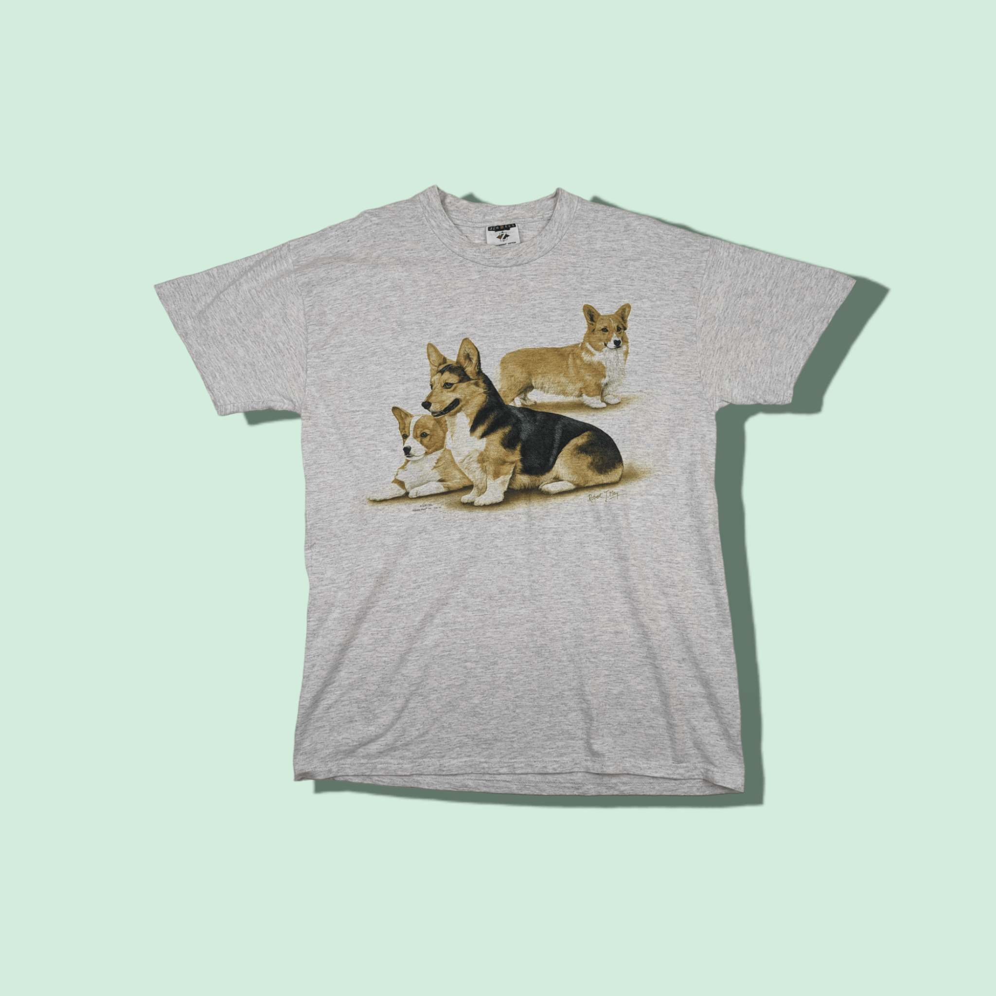 Jerzees Vintage 90's JERZEES Cute Dog Animal Graphic T-Shirt Size US M / EU 48-50 / 2 - 1 Thumbnail