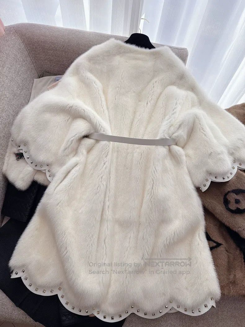 Valentino Valentino White mink velvet fur coat Size S / US 4 / IT 40 - 2 Thumbnail