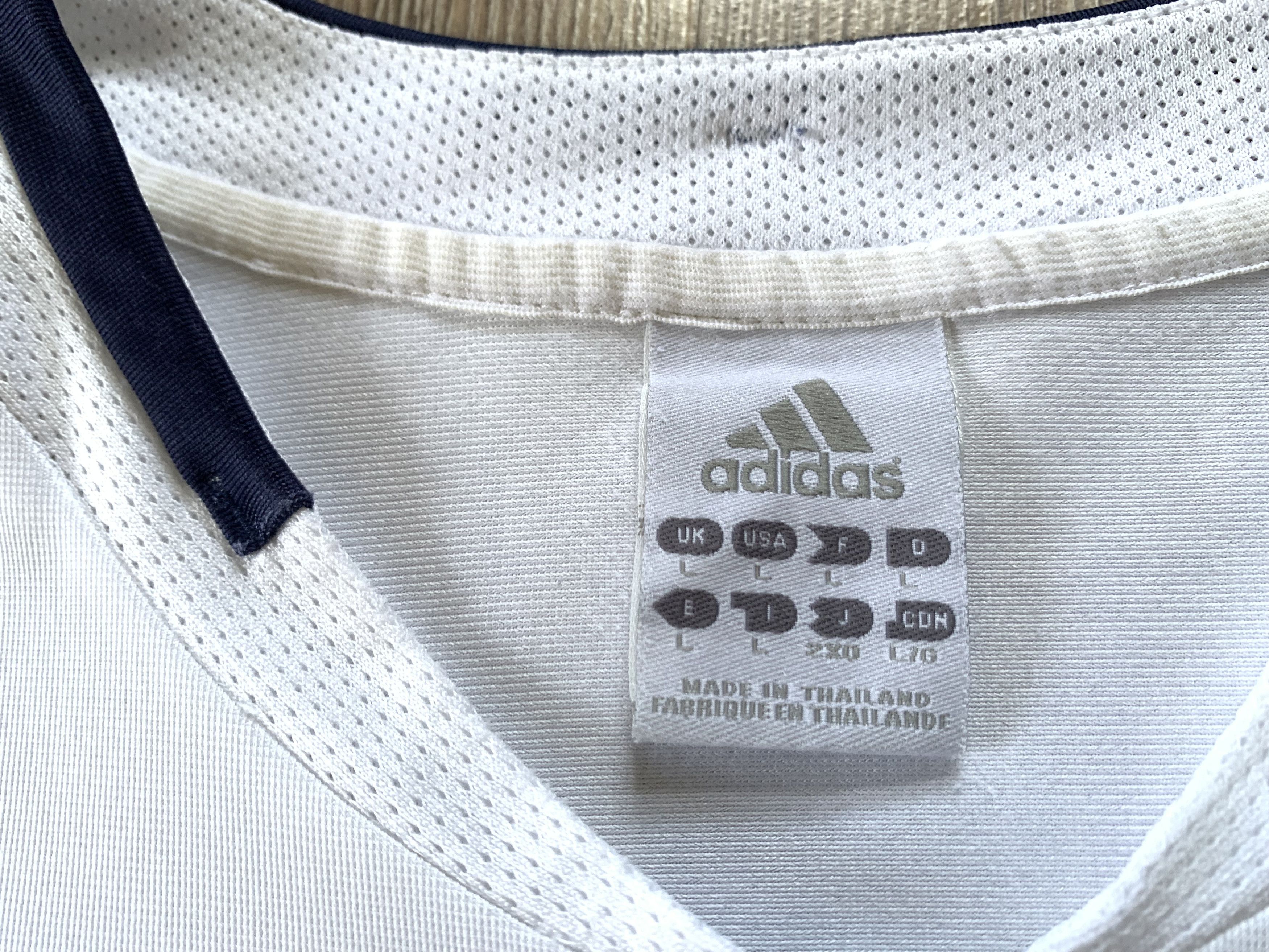 Adidas Adidas Vintage White Blue Sport Soccer Training T-Shirt Size US L / EU 52-54 / 3 - 6 Thumbnail