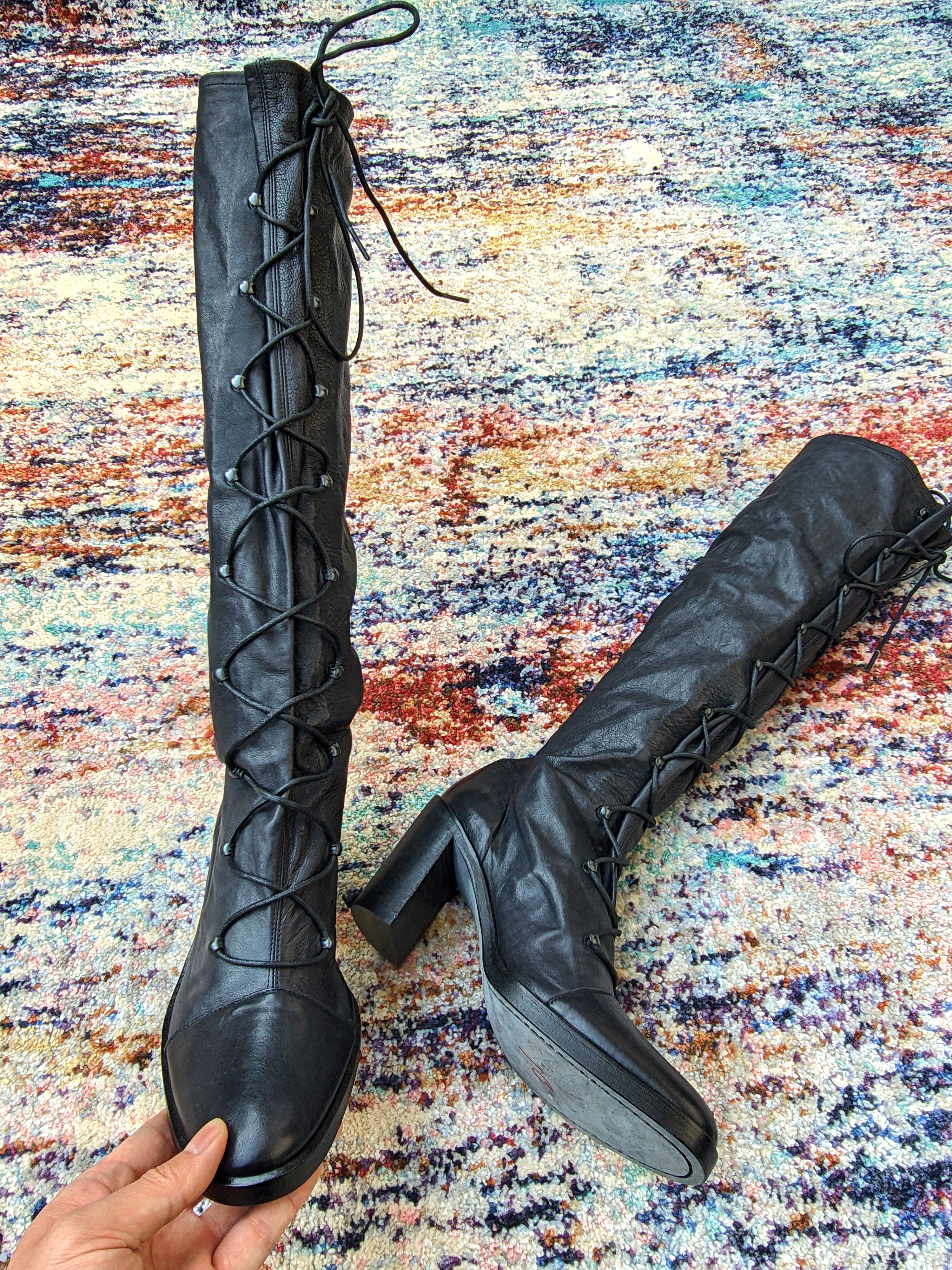 Ann Demeulemeester Ann Demeulemeester women's leather boots Size US 8 / IT 38 - 1 Thumbnail