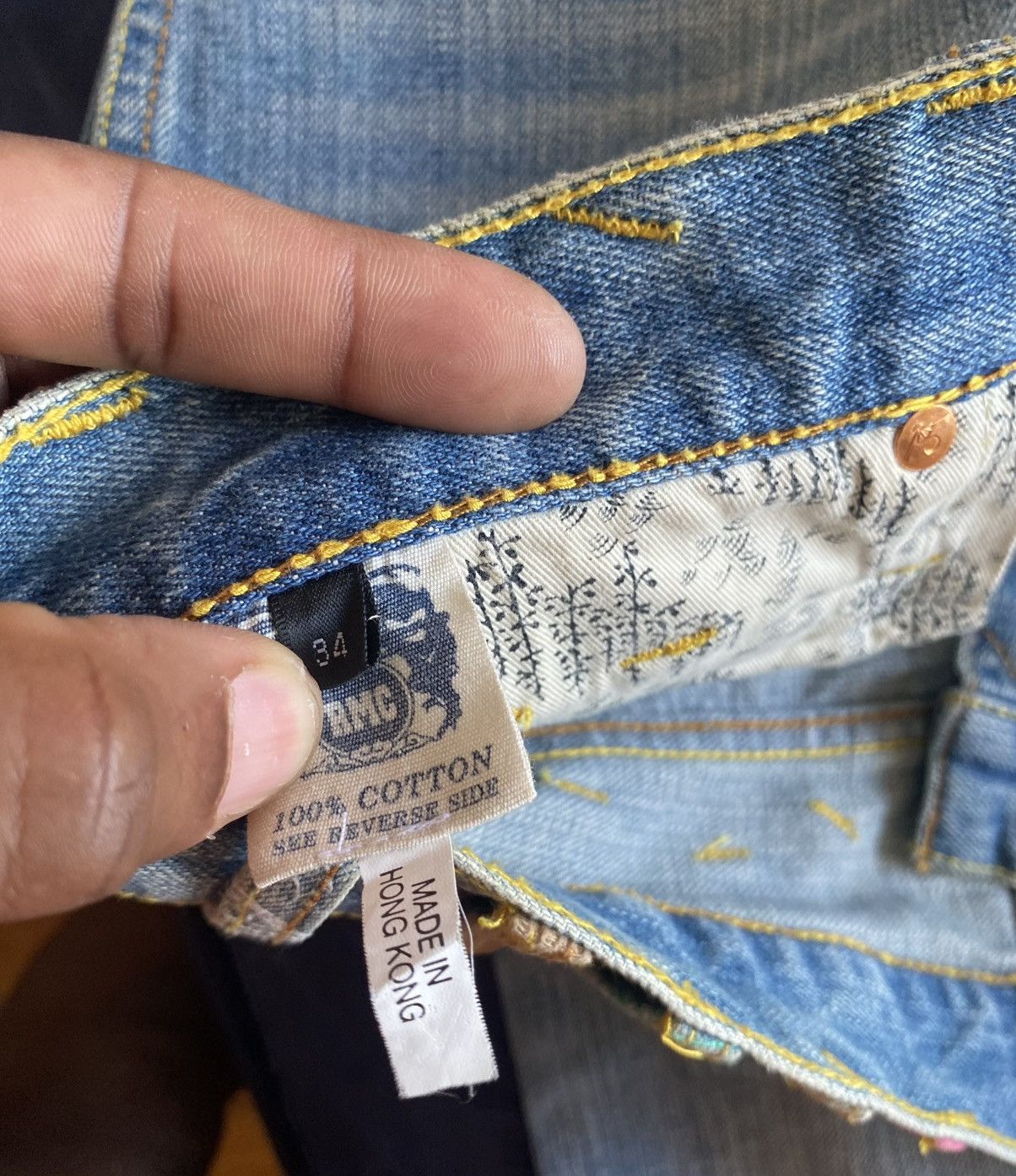 Red Monkey RMC Martin Ksohoh Selvedge Jeans – Wave Embroidered Pockets Size US 34 / EU 50 - 5 Thumbnail