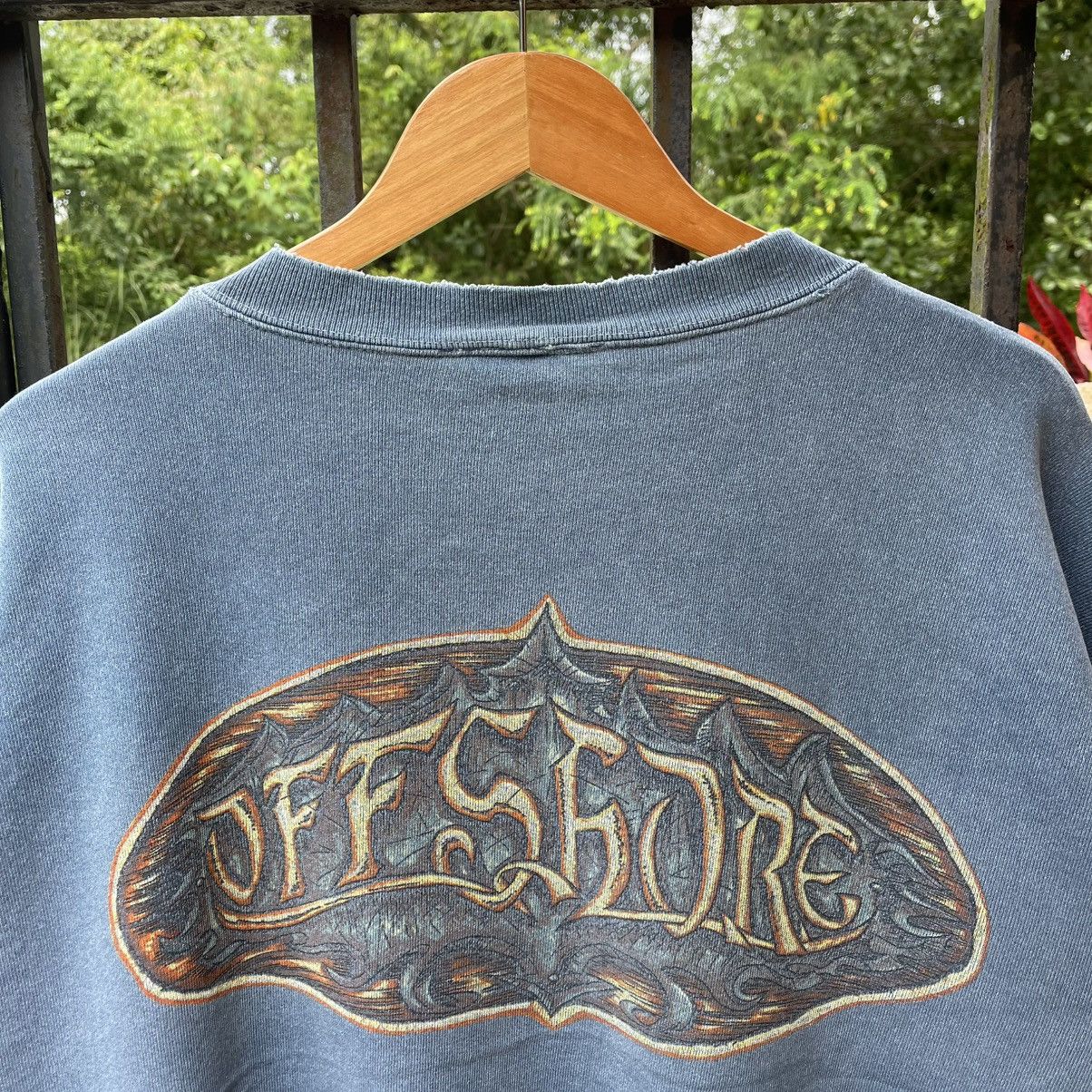Vintage 🔥Vintage 90s Off Shore Big Logo Surf Distress Sweatshirts Size US L / EU 52-54 / 3 - 2 Thumbnail