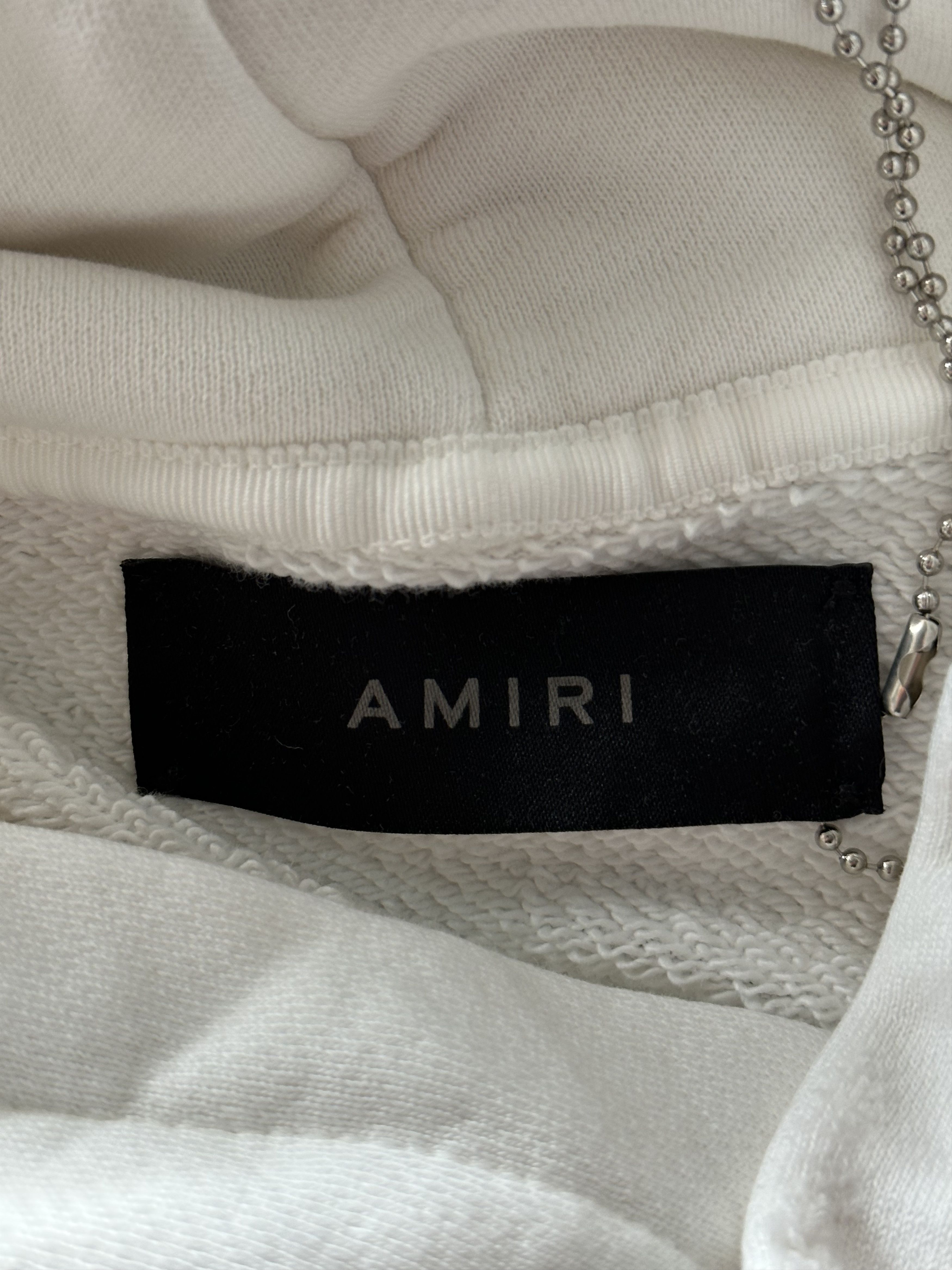 Amiri Amiri White & Black 22 Distressed Logo Hoodie Size US XL / EU 56 / 4 - 3 Thumbnail