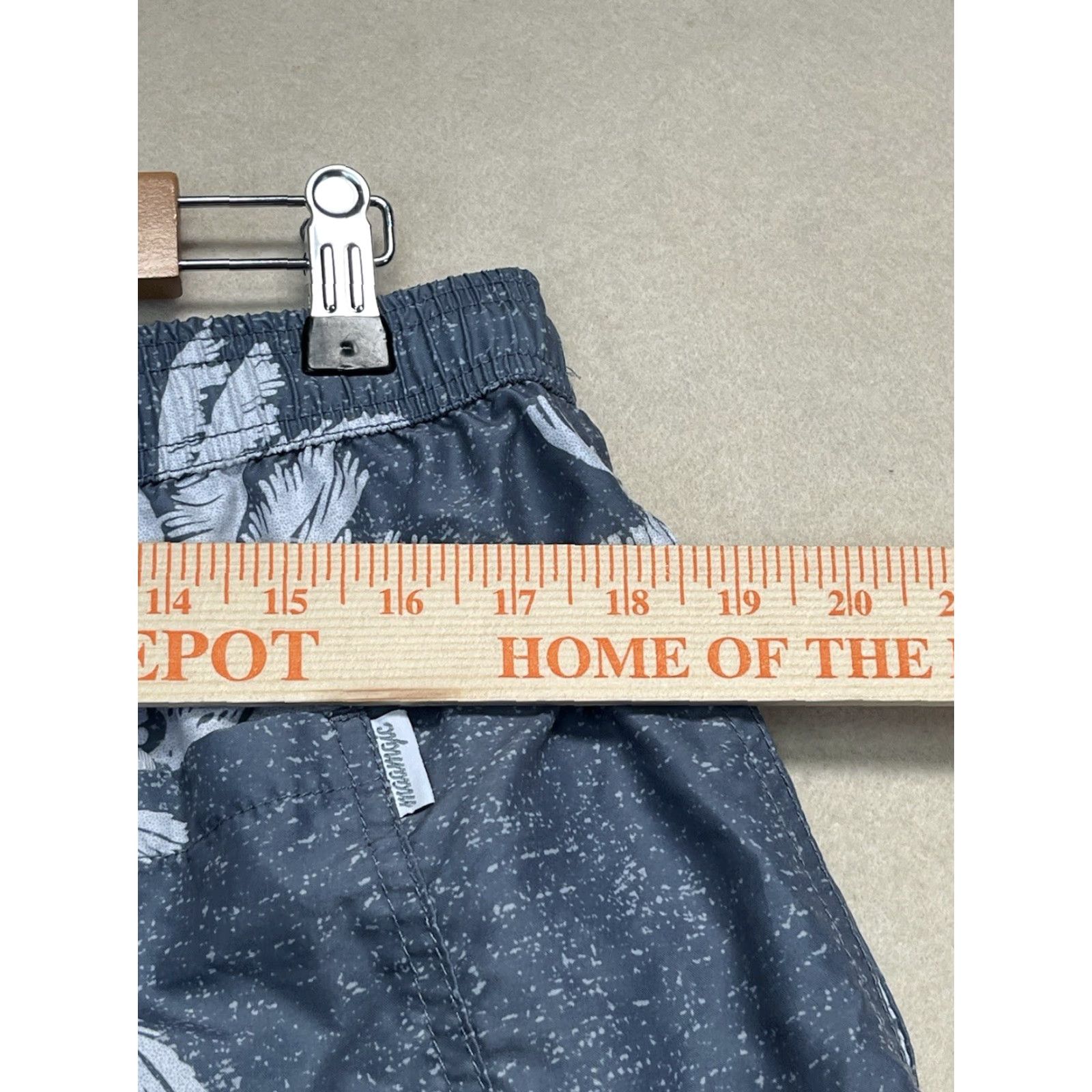 Vintage Maamgic Mens Palm Blue Swim Trunks XL Back Pocket Drawstring Elastic Bottom Polyester Trunks Mens XL Blue Palm Swim Bottom Size ONE SIZE - 3 Thumbnail