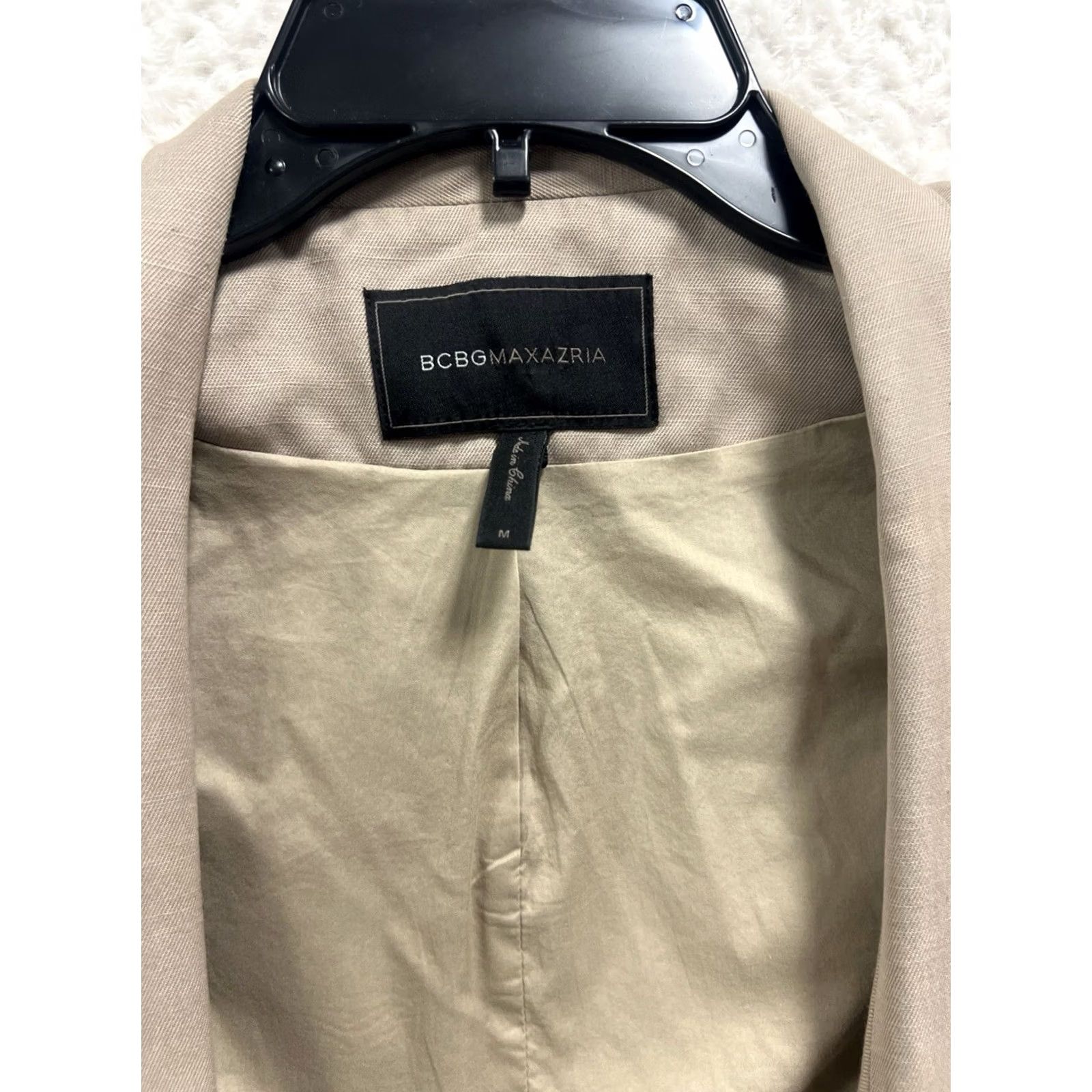 Bcbgmaxazria BCBGMAXAZRIA Women’s Blazer Medium Taupe Draped Open Front Lightweight Moto Waterfall Size M / US 6-8 / IT 42-44 - 4 Thumbnail